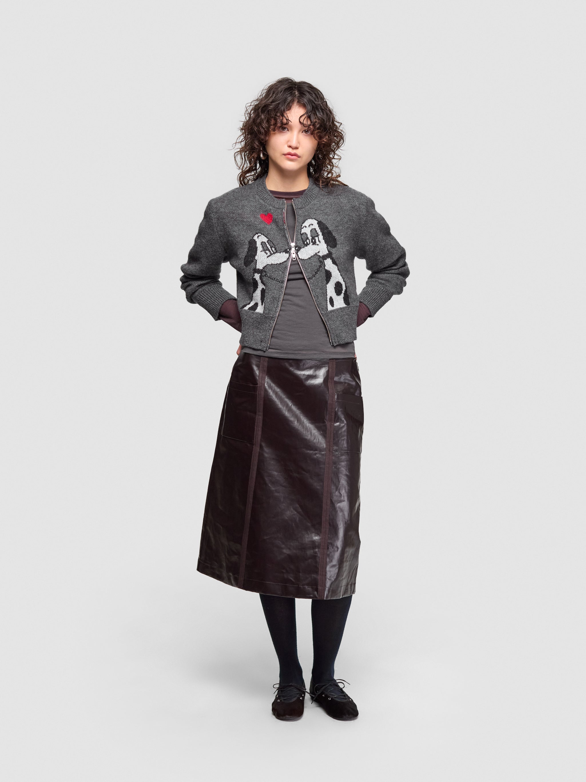 Lady Meets Tramp Zipped Cardigan in Grey