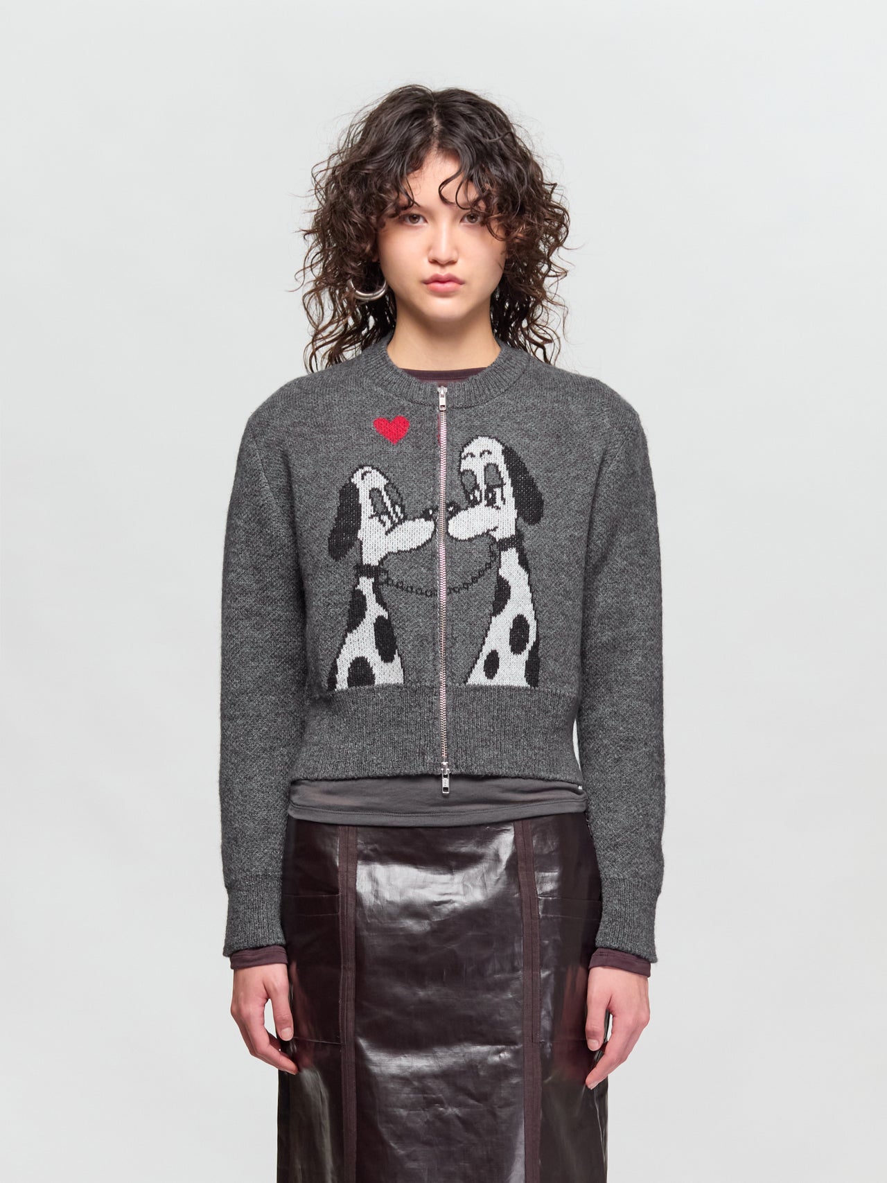 Lady Meets Tramp Zipped Cardigan in Grey