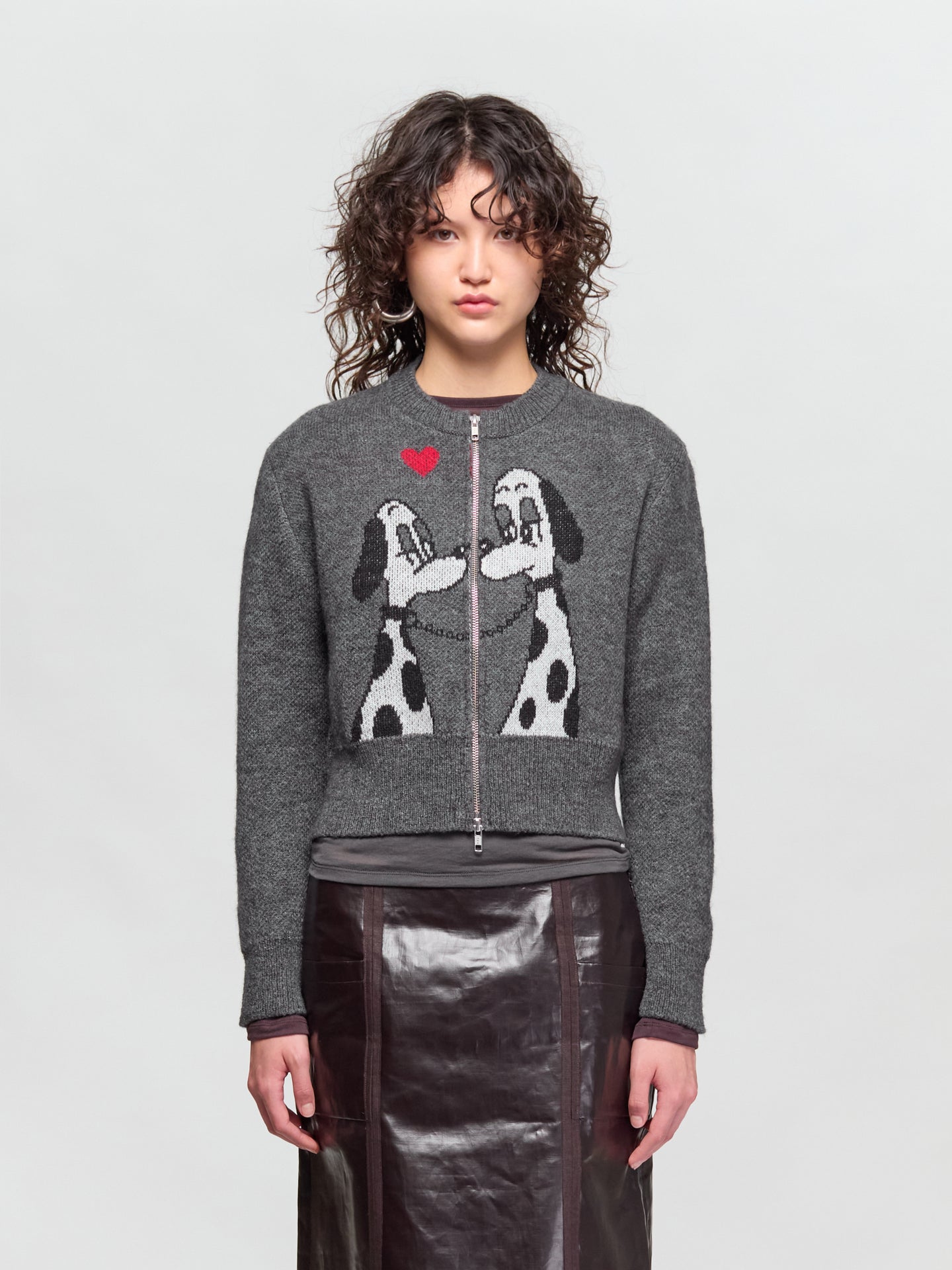 Lady Meets Tramp Zipped Cardigan in Grey