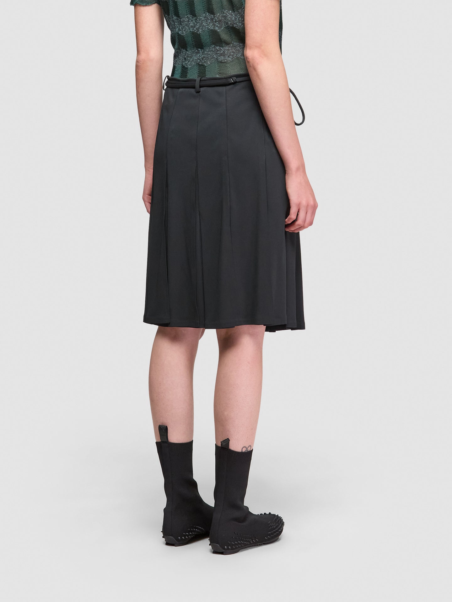 Knee Length Skirt in Dark Green