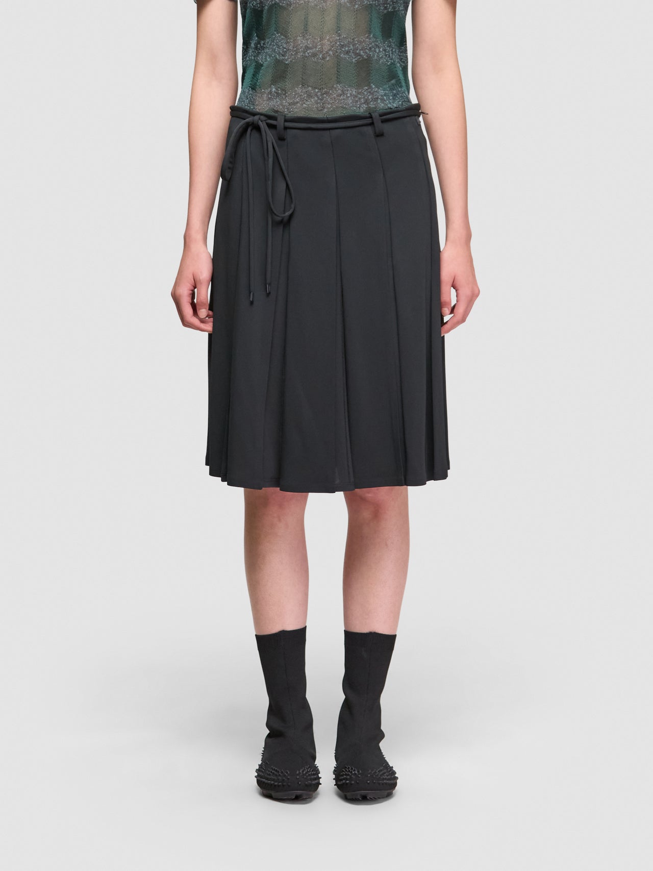Knee Length Skirt in Dark Green