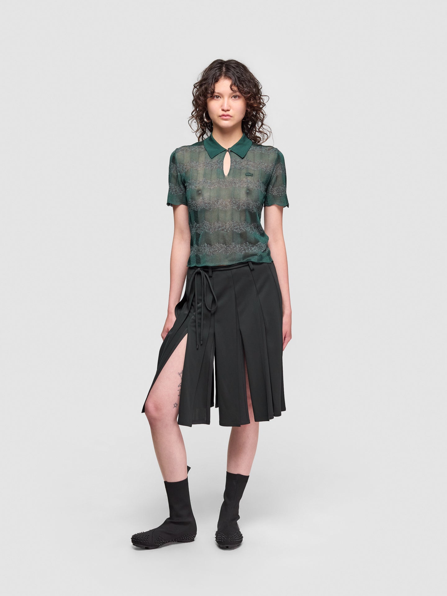 Knee Length Skirt in Dark Green