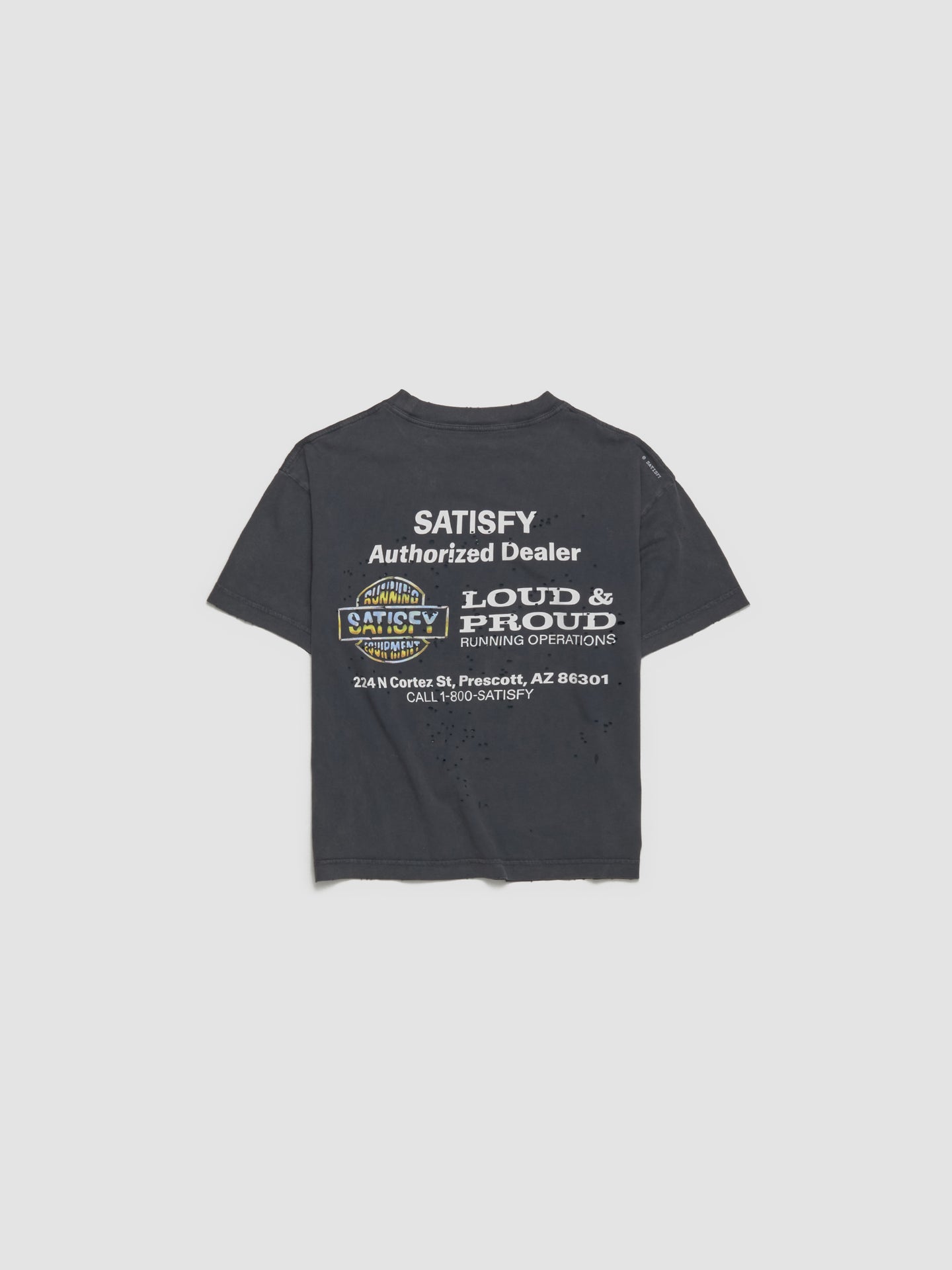 Cropped MothTech T-Shirt in Aged Black
