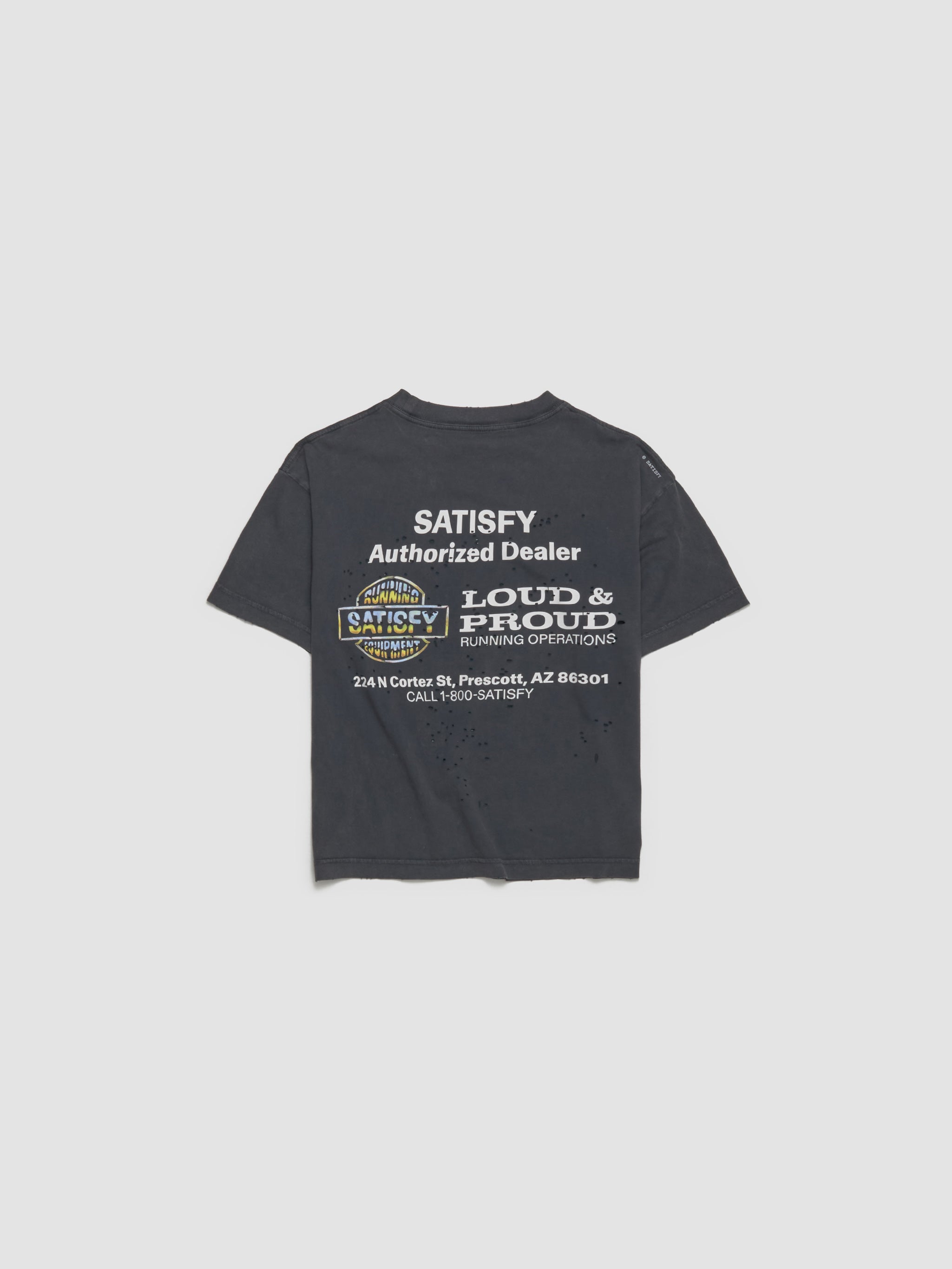 Cropped MothTech T-Shirt in Aged Black