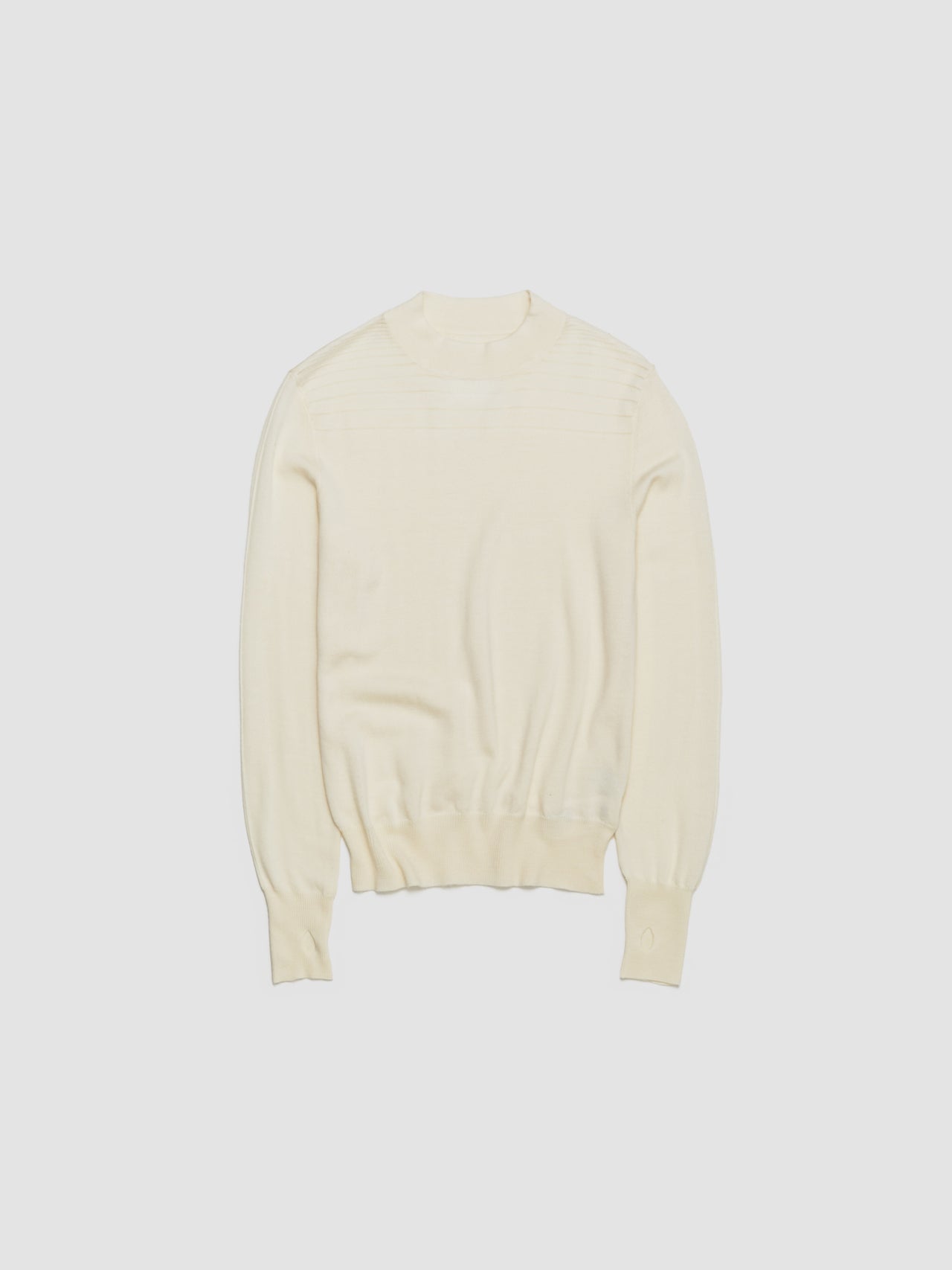 Gradient Stripes Merino Wool Knit in Ivory