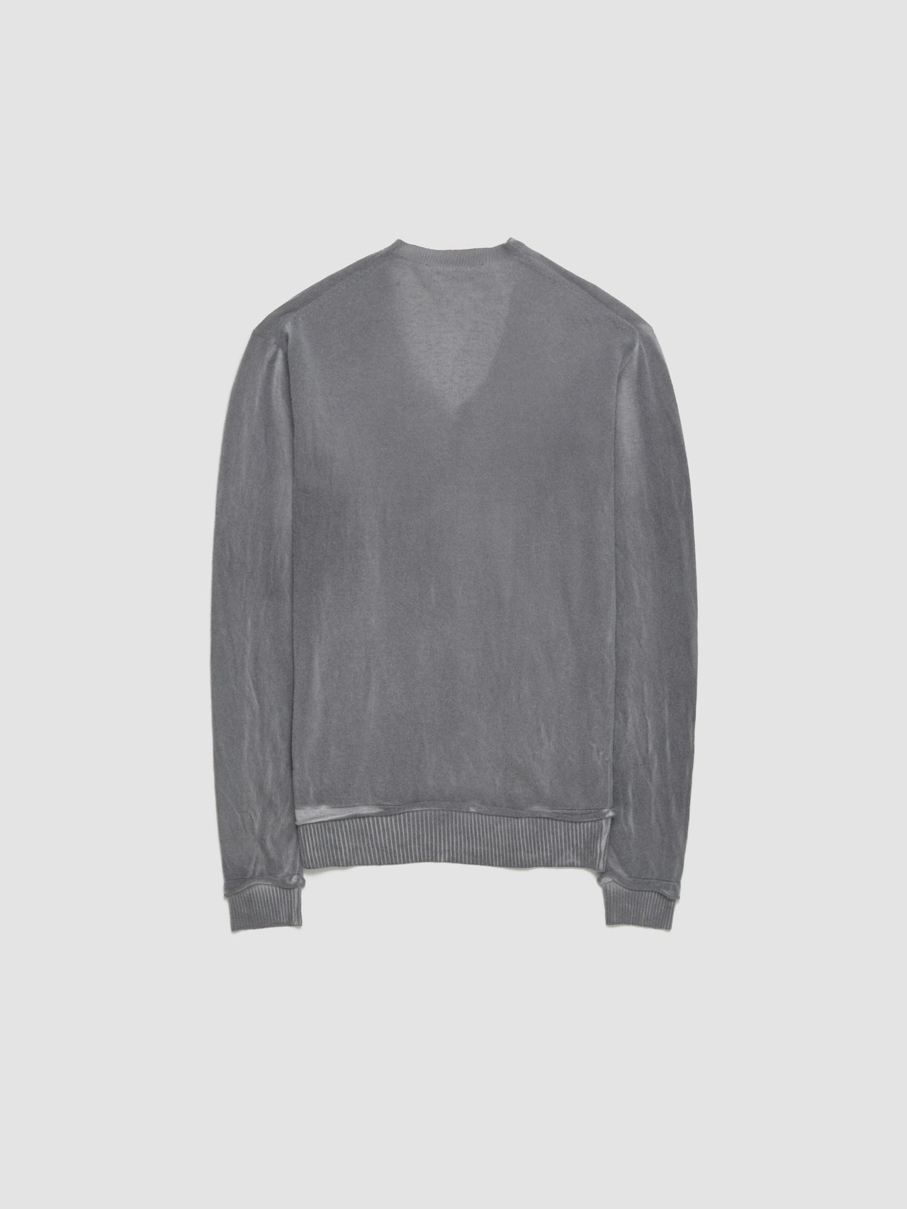 Parallel V-Neck in Grey Spray Dye Cherub Wool