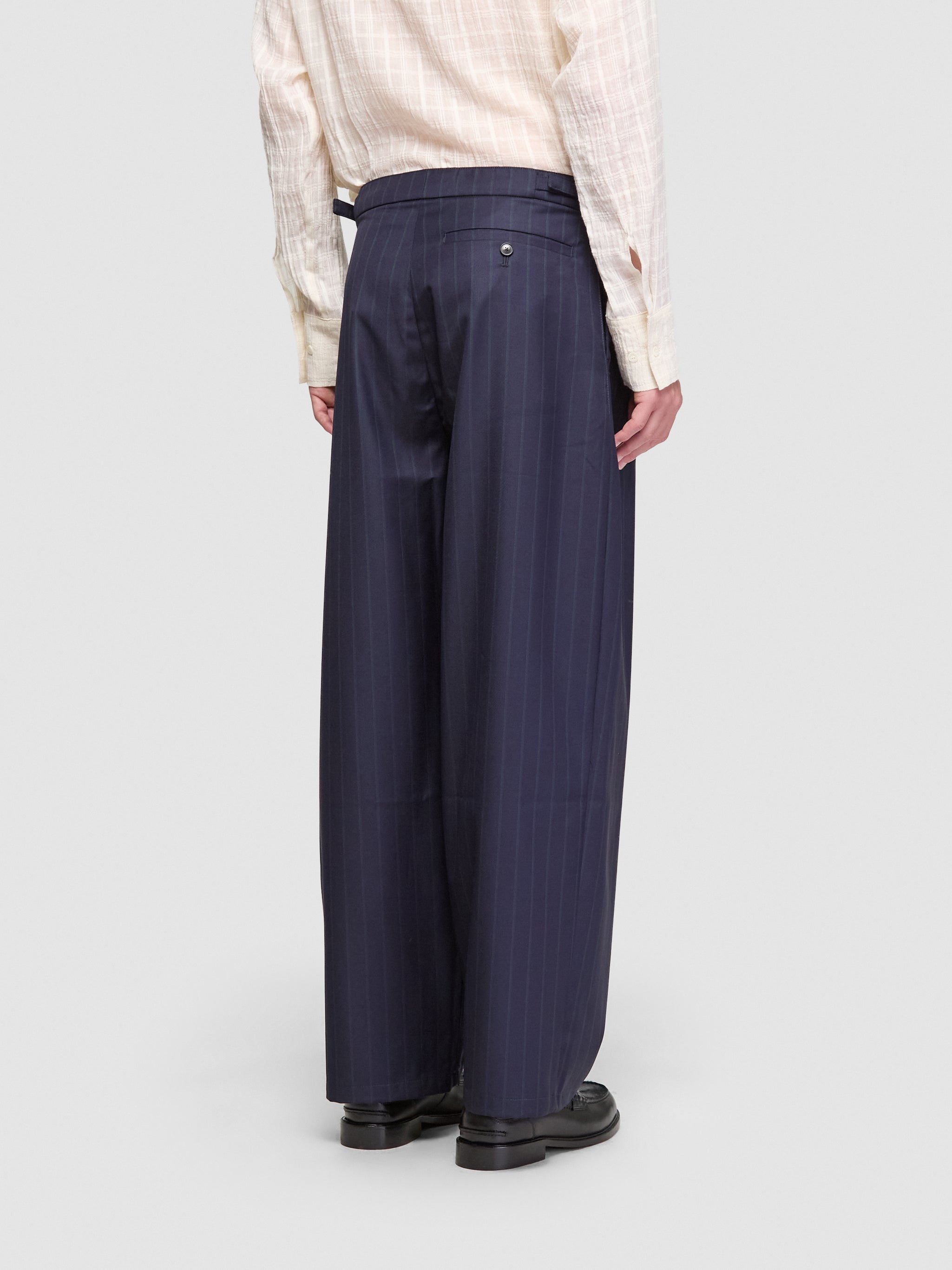 Piero Pants in Navy Double Pinstripe