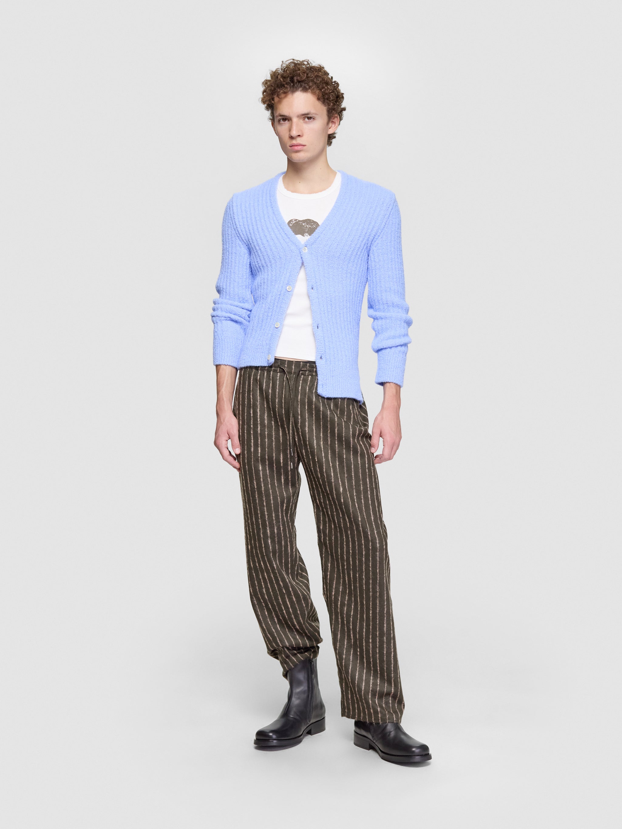 Cozy Asymmetric Knitted Cardigan in Light Blue