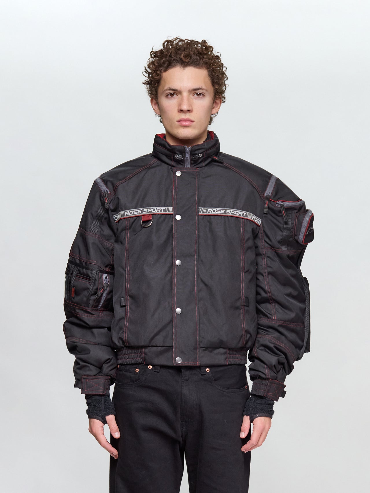 Bumbag Jacket in Black & Red