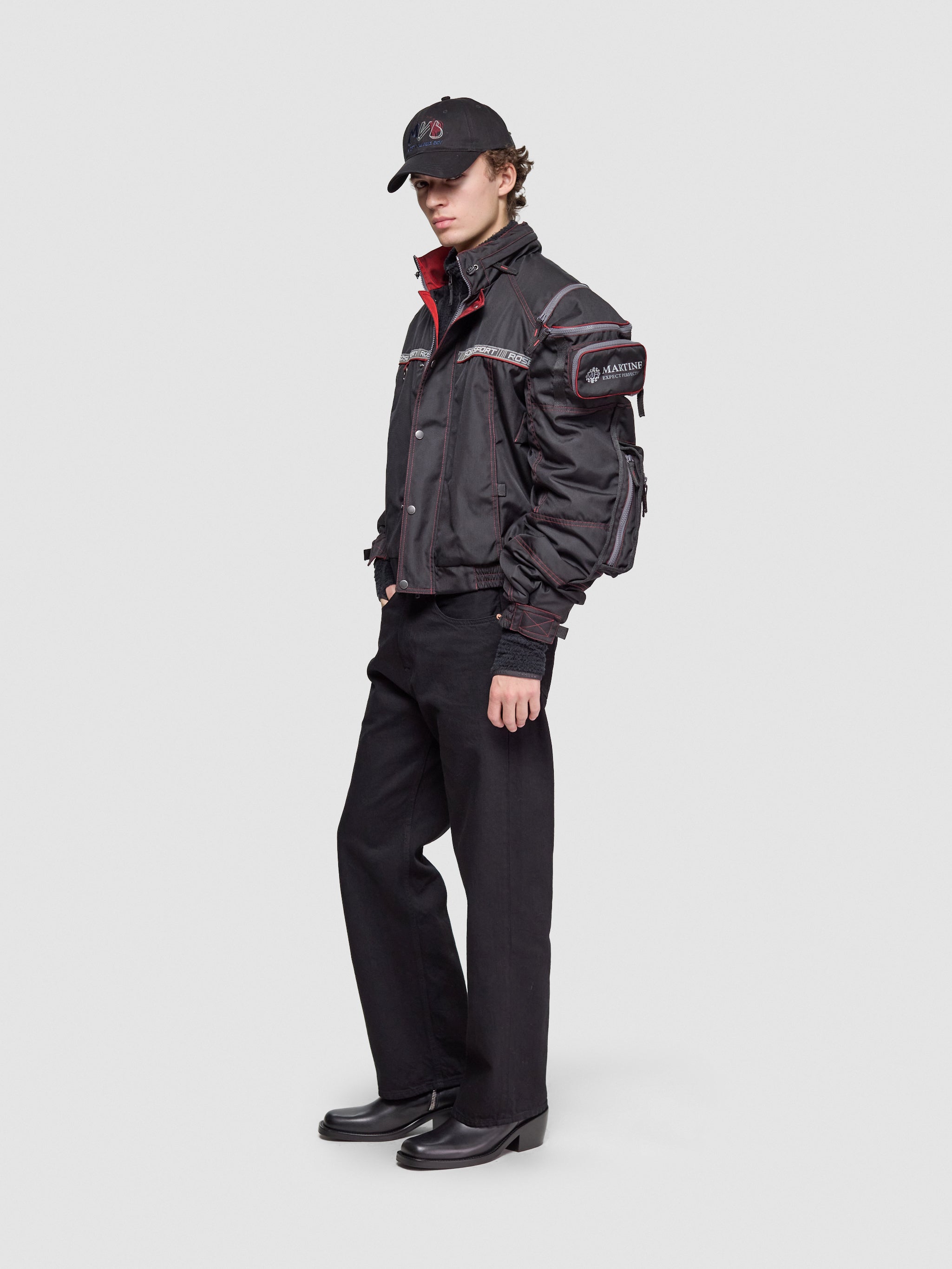 Bumbag Jacket in Black & Red