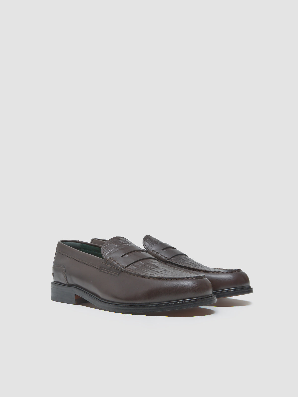 Craft James Loafers in Brown Crocodile Leather