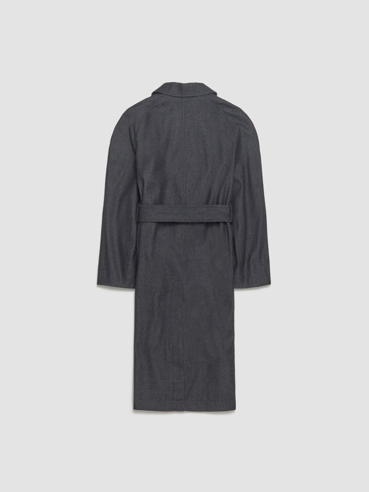 Raglan Sleeve Coat in Black & Grey Melange