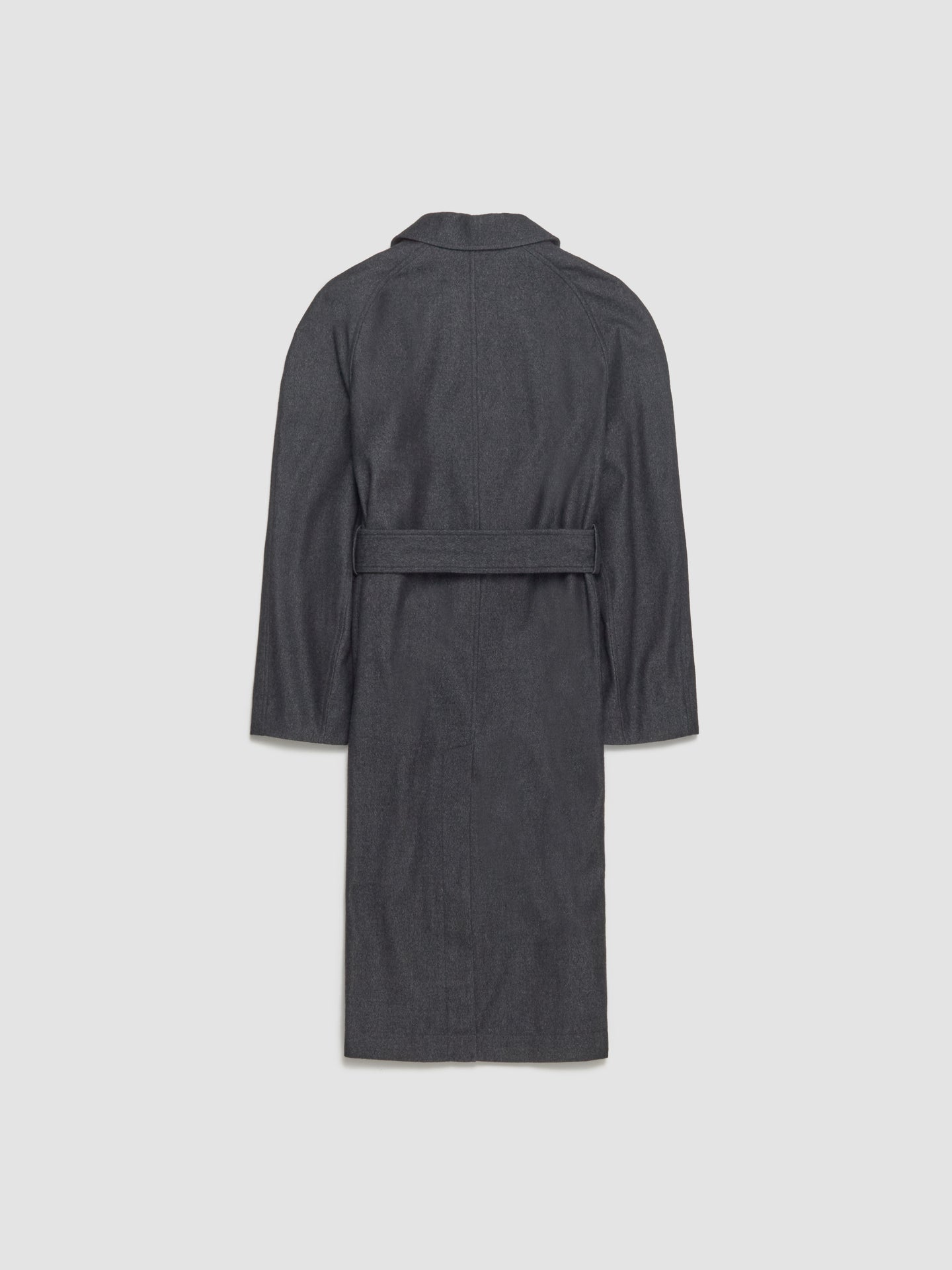 Raglan Sleeve Coat in Black & Grey Melange