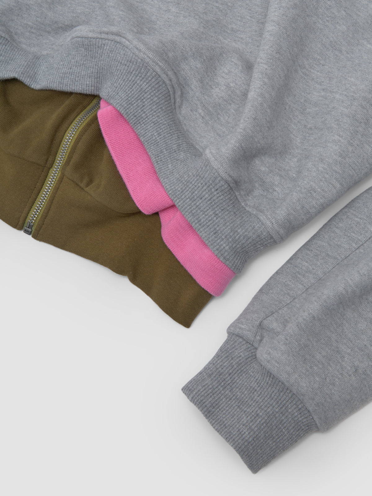 Triple Hoodie in Grey & Khaki