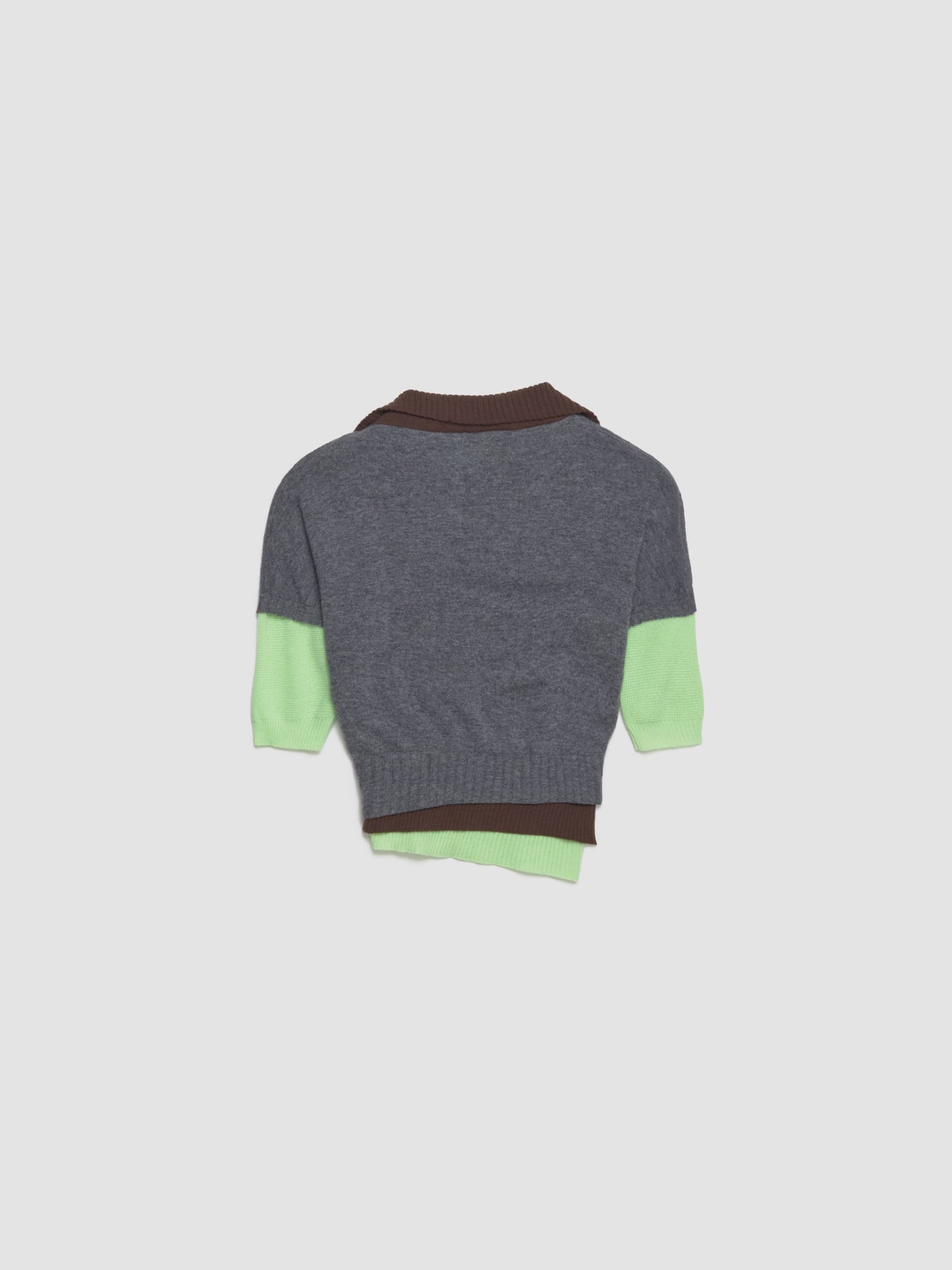 Triple Sweater in Grey & Apple Green