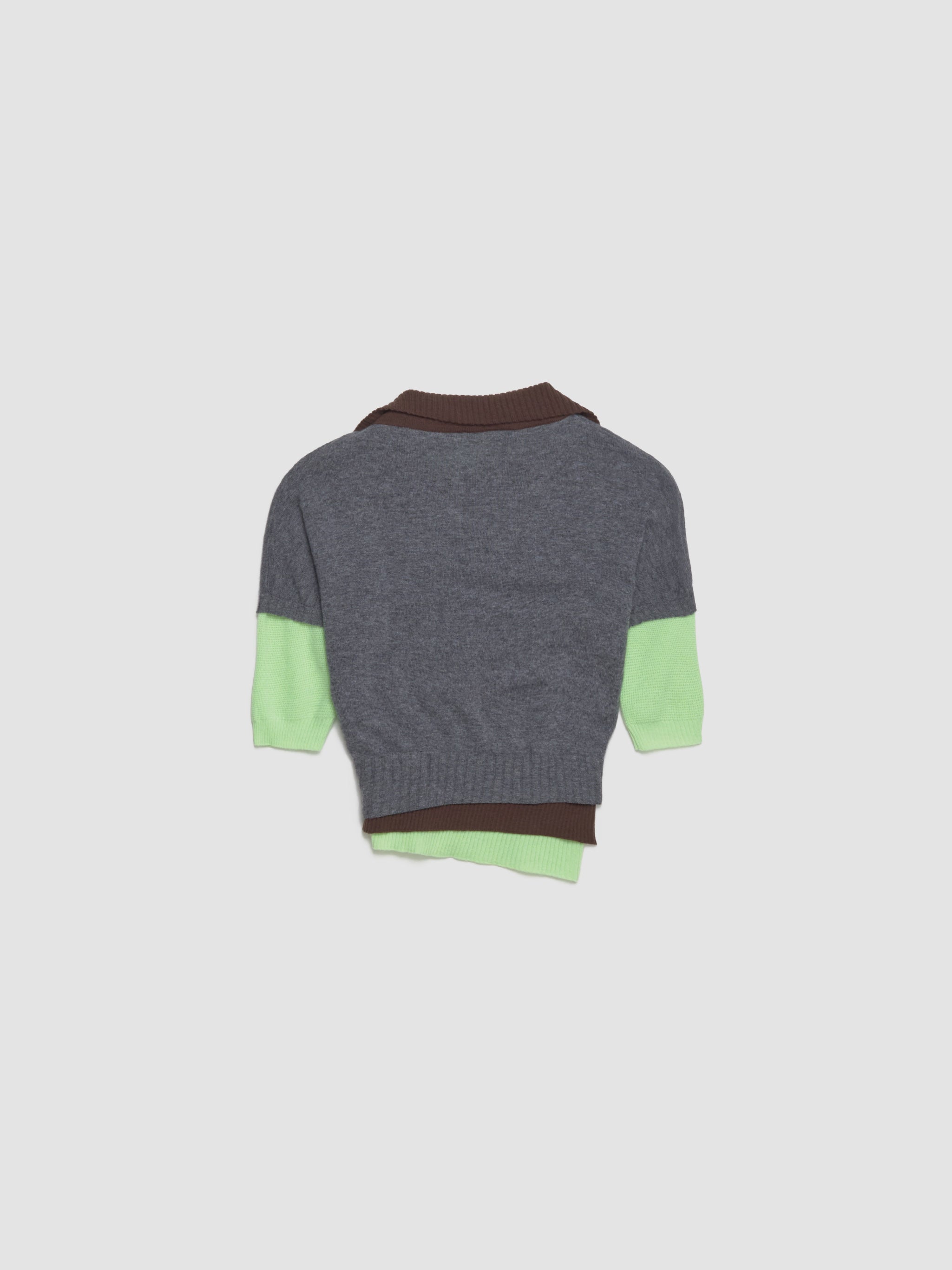Triple Sweater in Grey & Apple Green