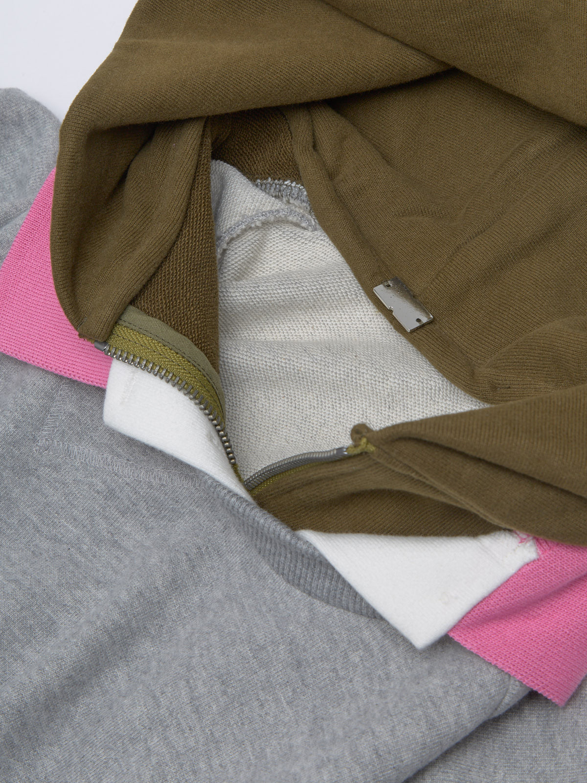 Triple Hoodie in Grey & Khaki