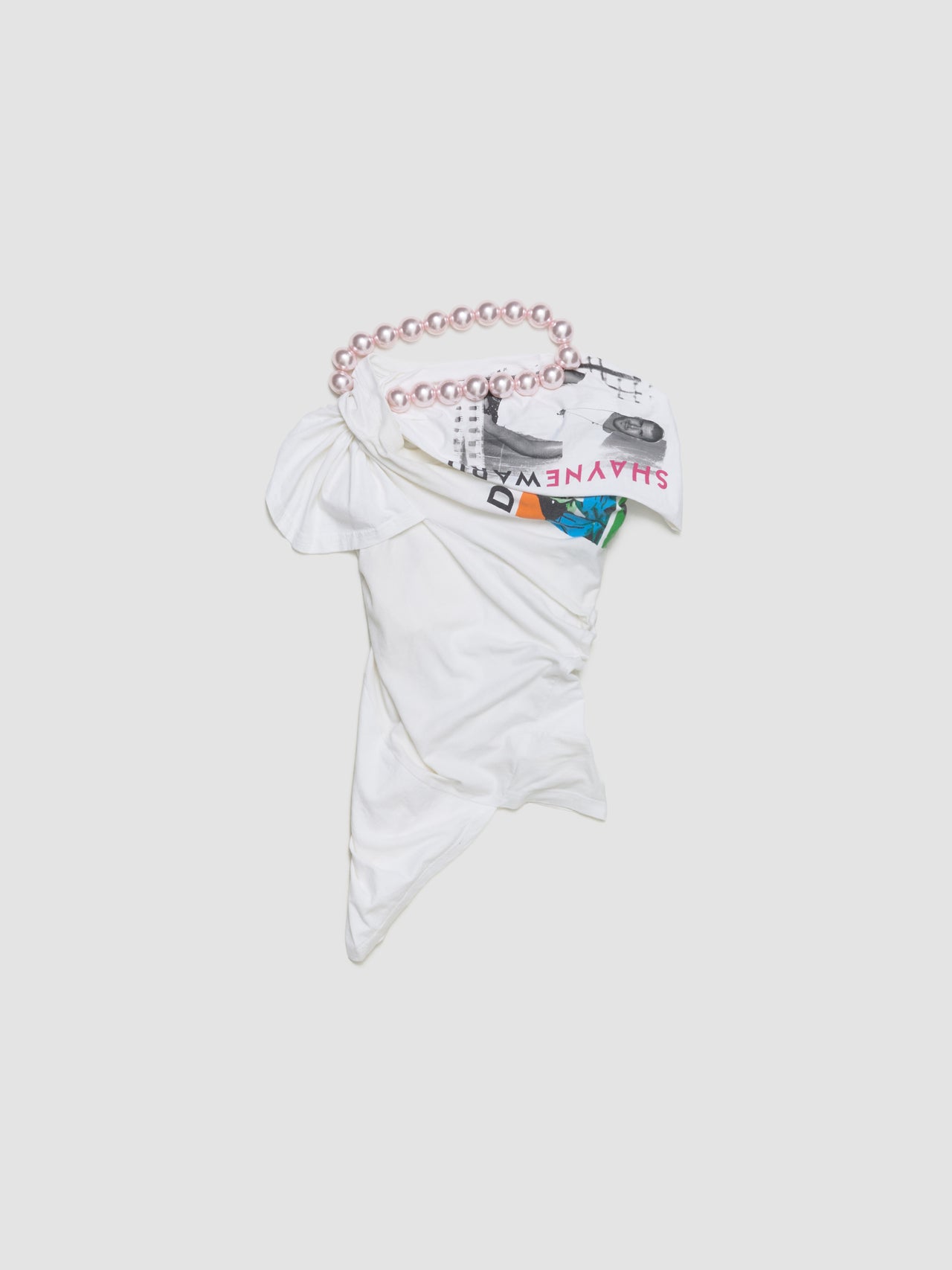 Twisted Necklace T-Shirt in White & Grey