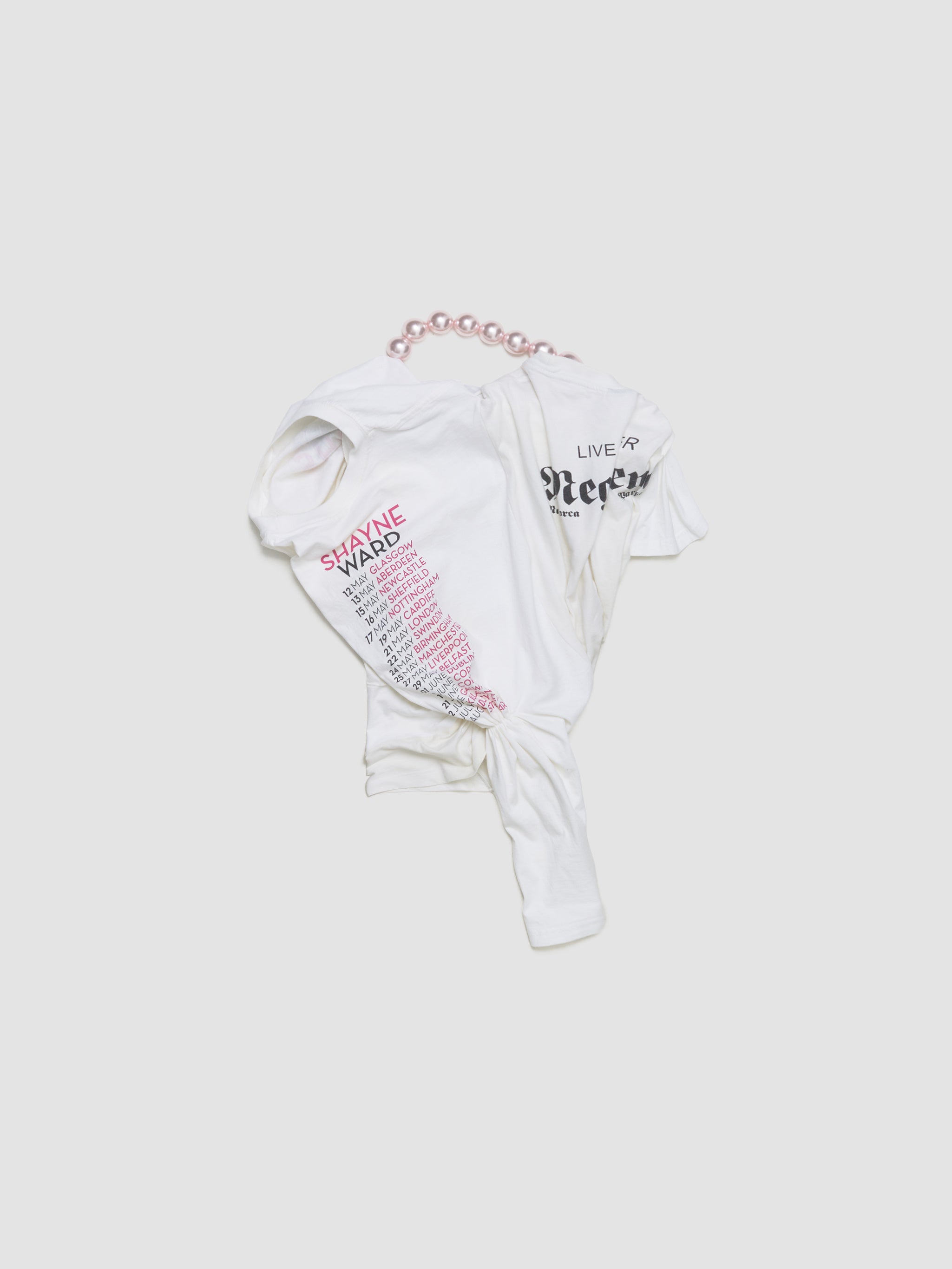 Twisted Necklace T-Shirt in White & Grey