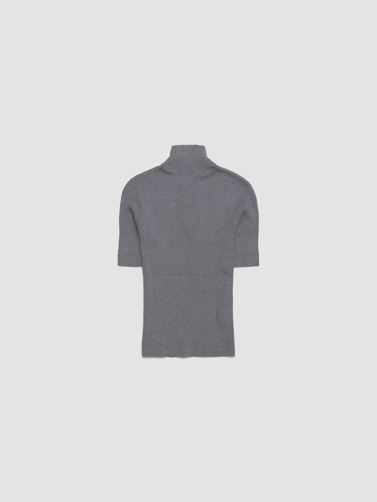 Cotton Half-Zip Sweater in Grey