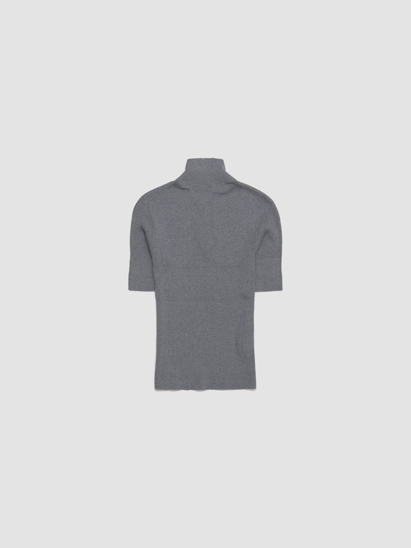 Cotton Half-Zip Sweater in Grey