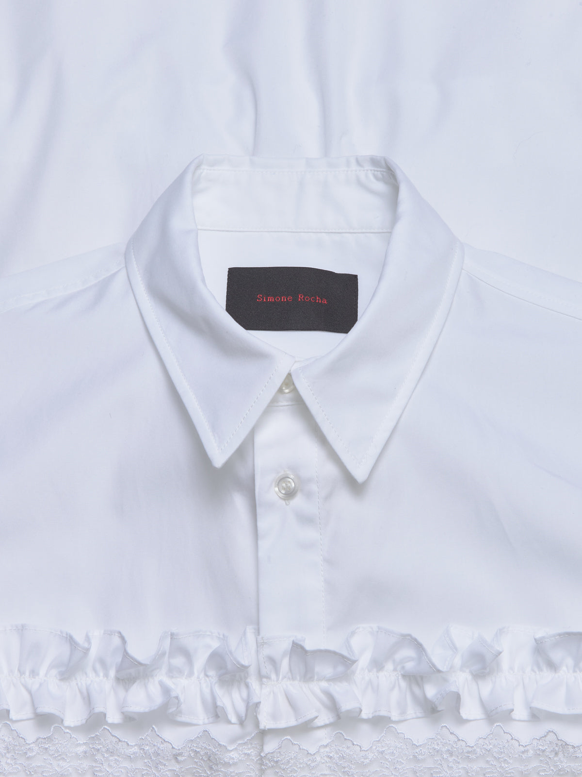 Ribbon Trim Easy Shirt in White