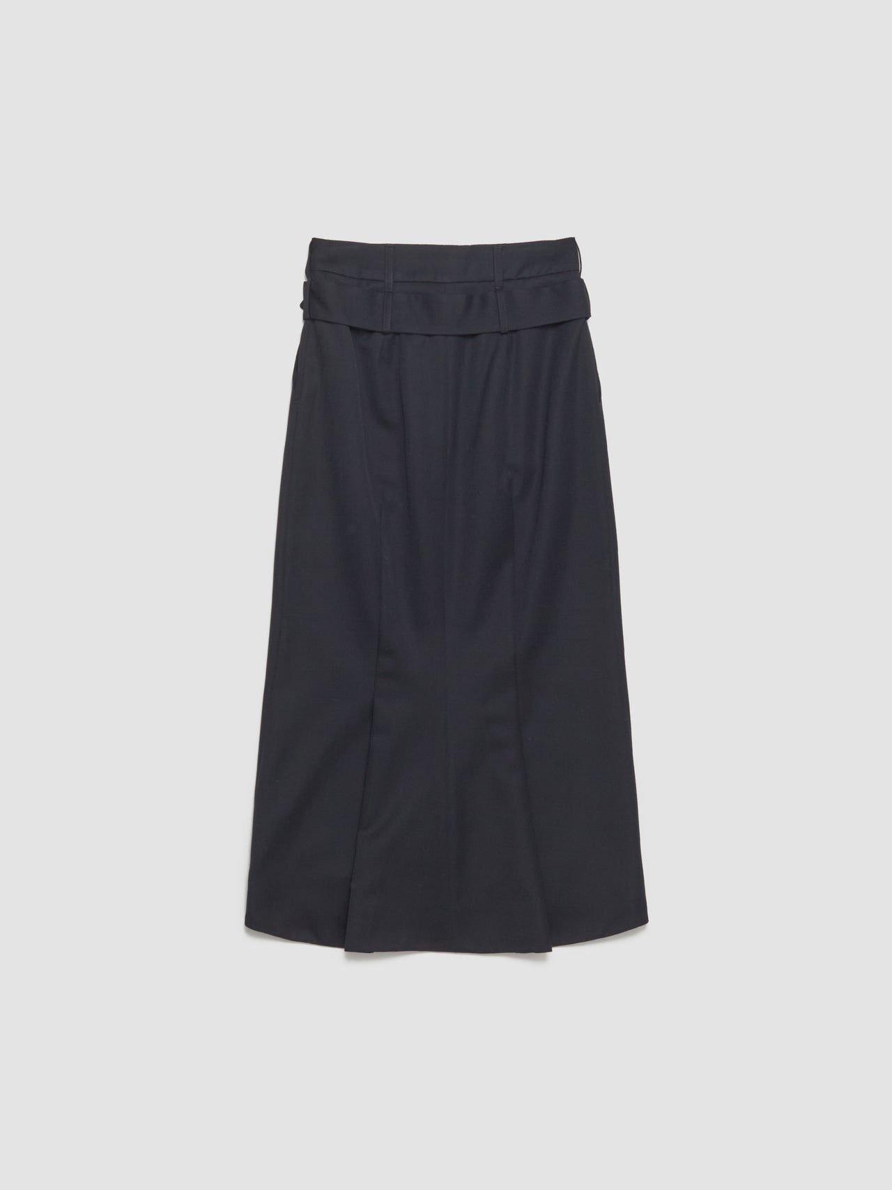 Multi Belt Loop Kick Back Skirt in Black