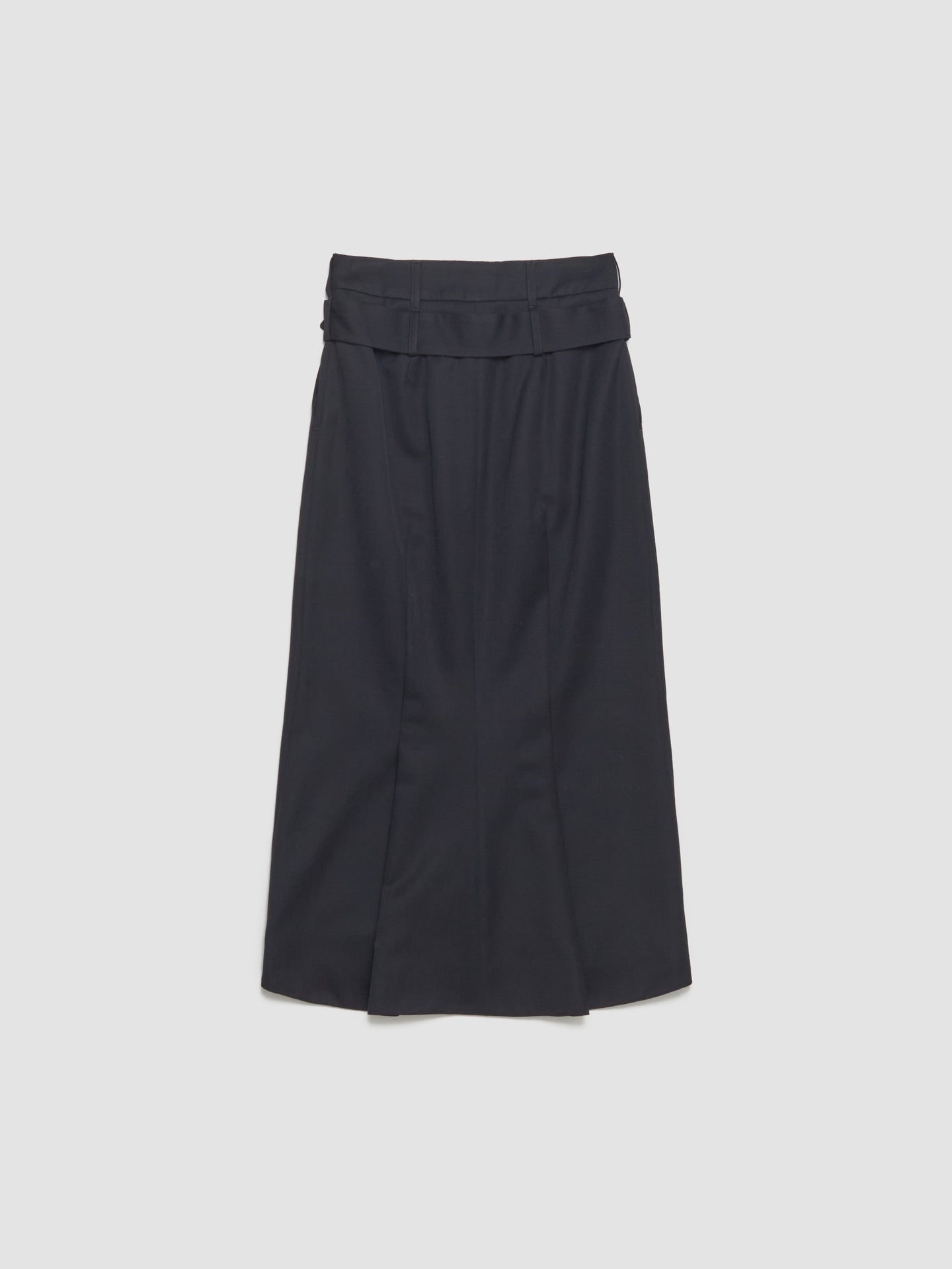 Multi Belt Loop Kick Back Skirt in Black