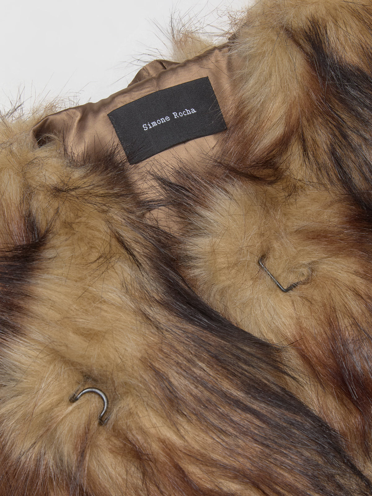Sculpted Faux Fur Fray Jacket in Natural