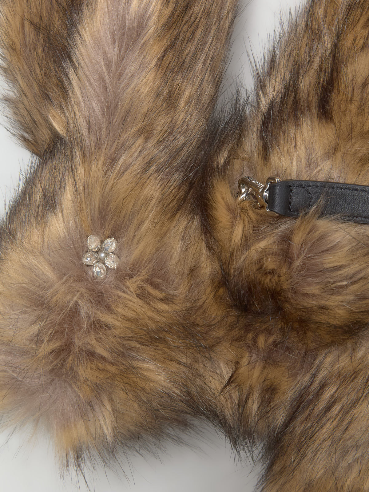 Faux Fur Hare Crossbody Bag in Brown