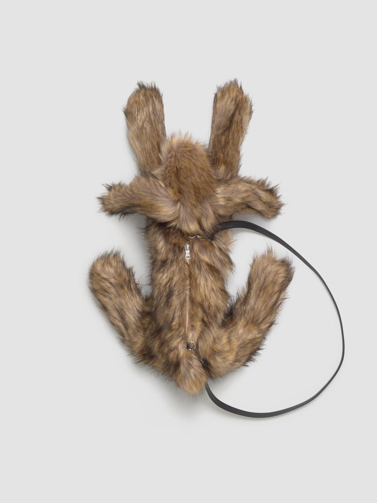 Faux Fur Hare Crossbody Bag in Brown