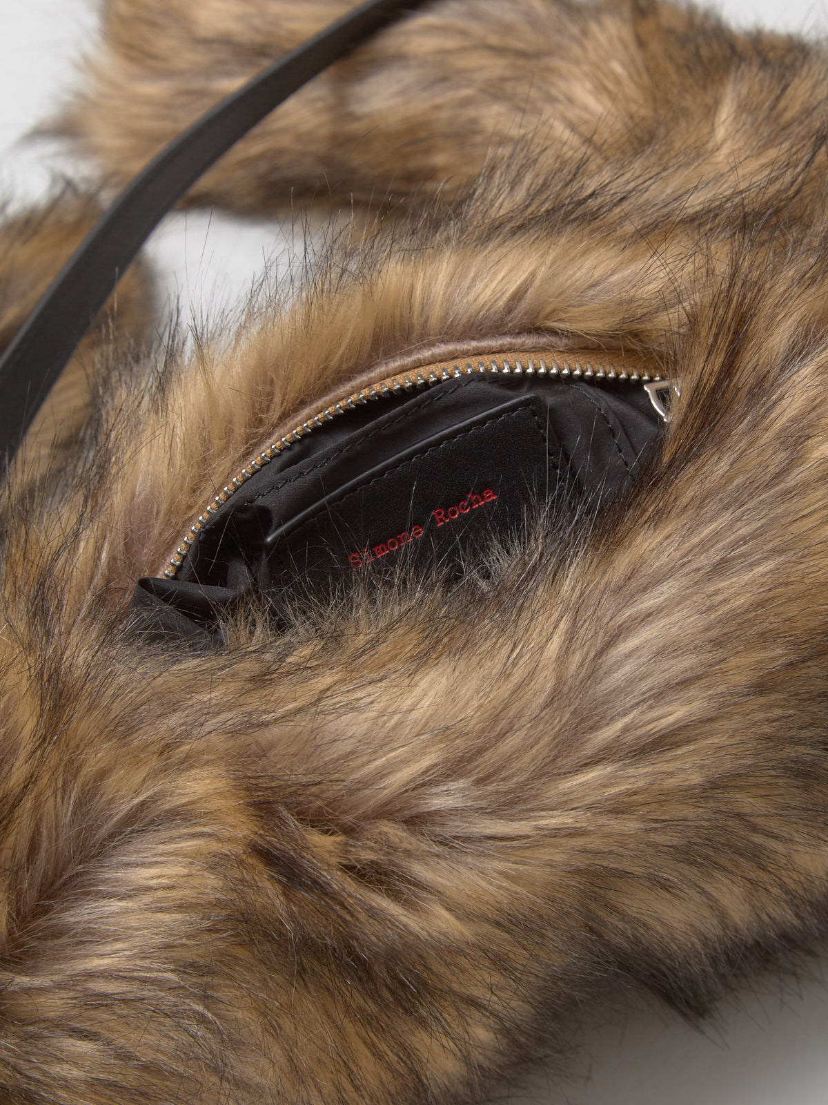Faux Fur Hare Crossbody Bag in Brown