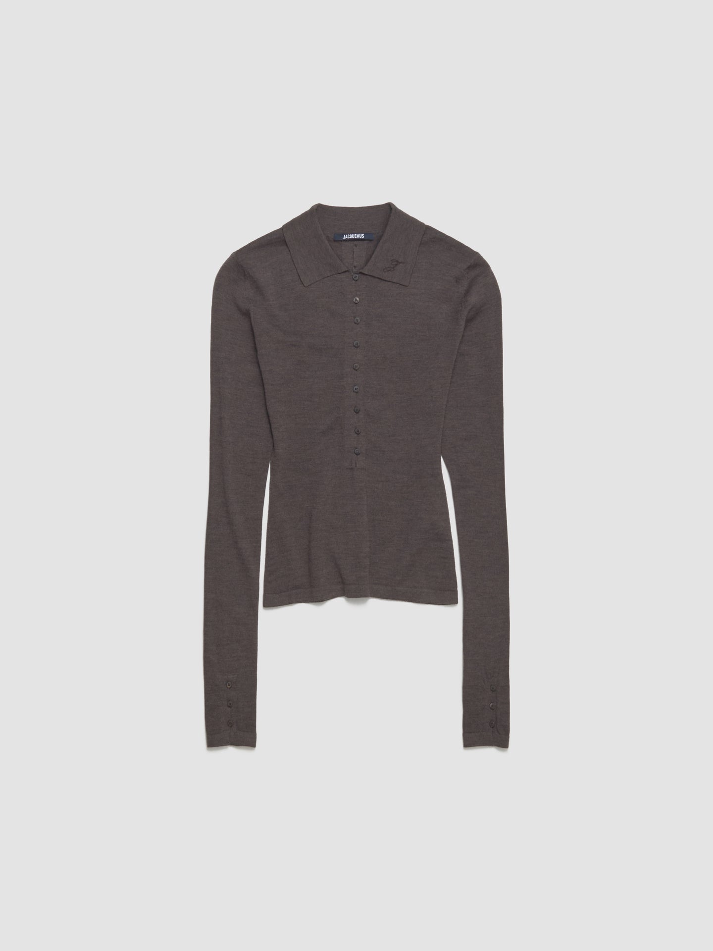 Le Polo Merino  in Dark Brown