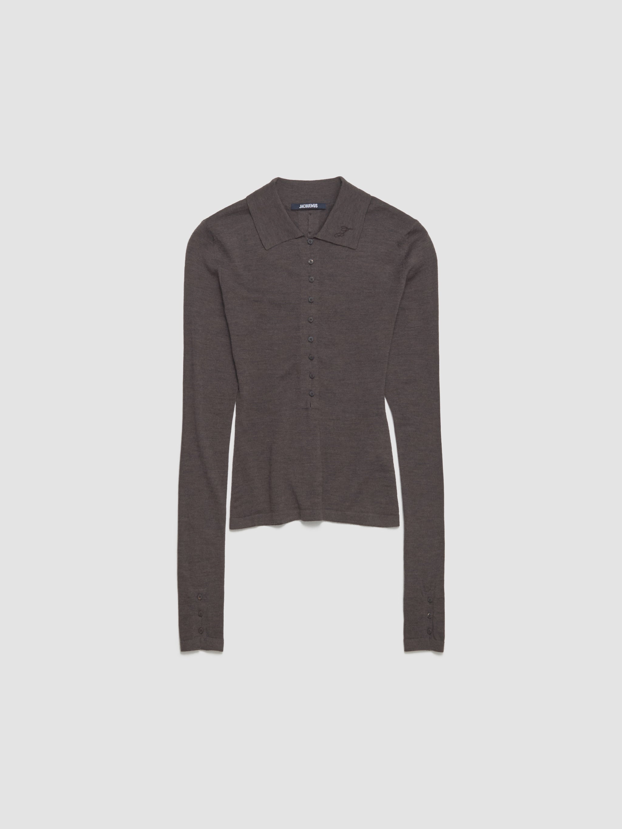 Le Polo Merino  in Dark Brown