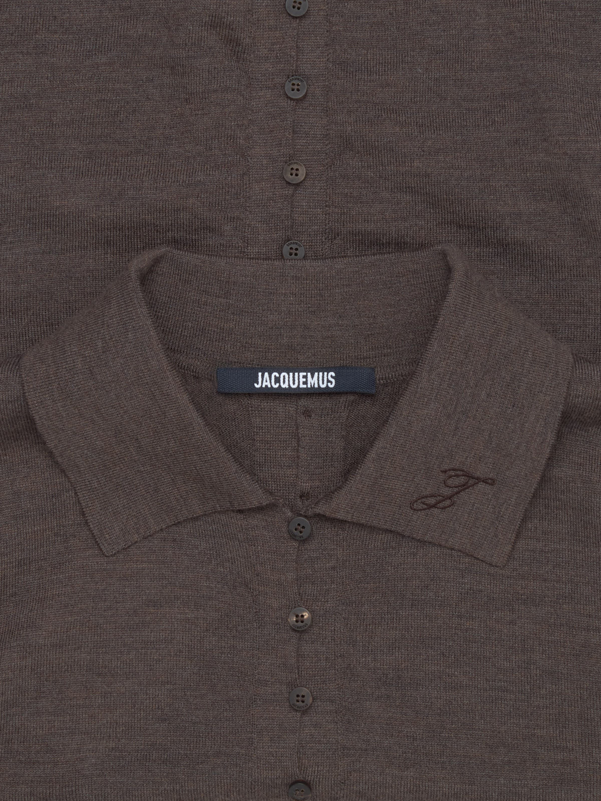 Le Polo Merino  in Dark Brown