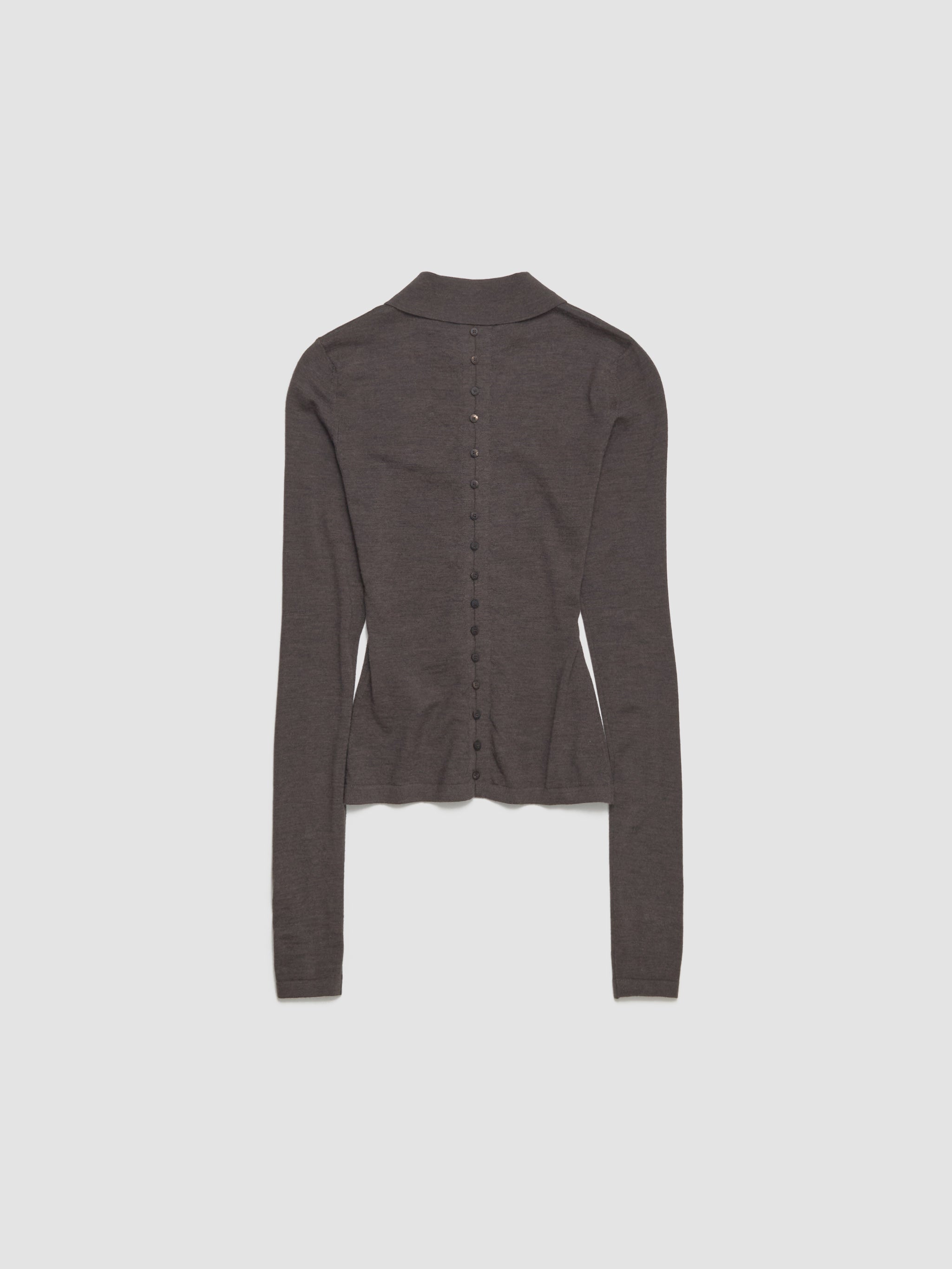 Le Polo Merino  in Dark Brown