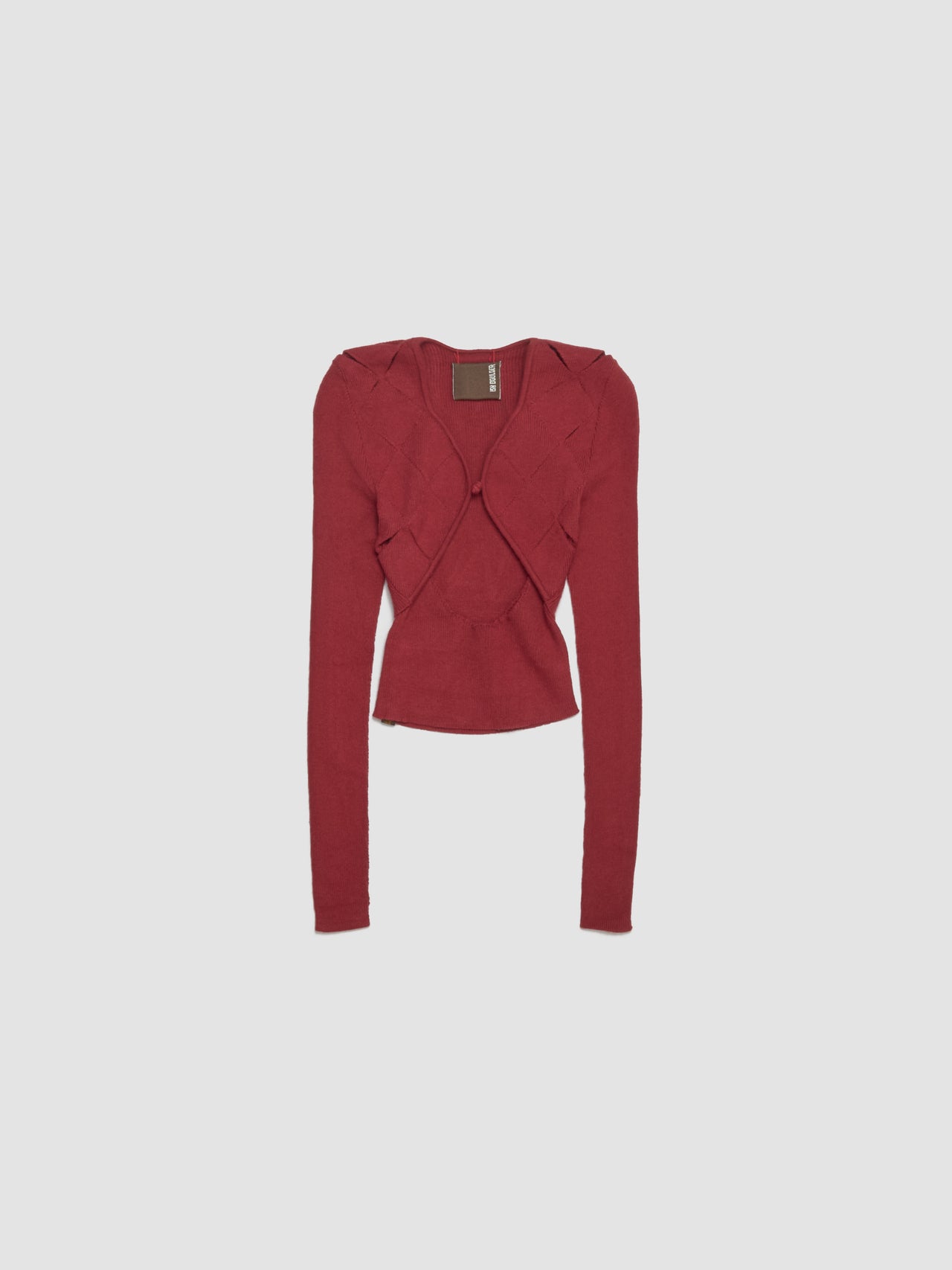 Argyle Open Cardigan in Cherry