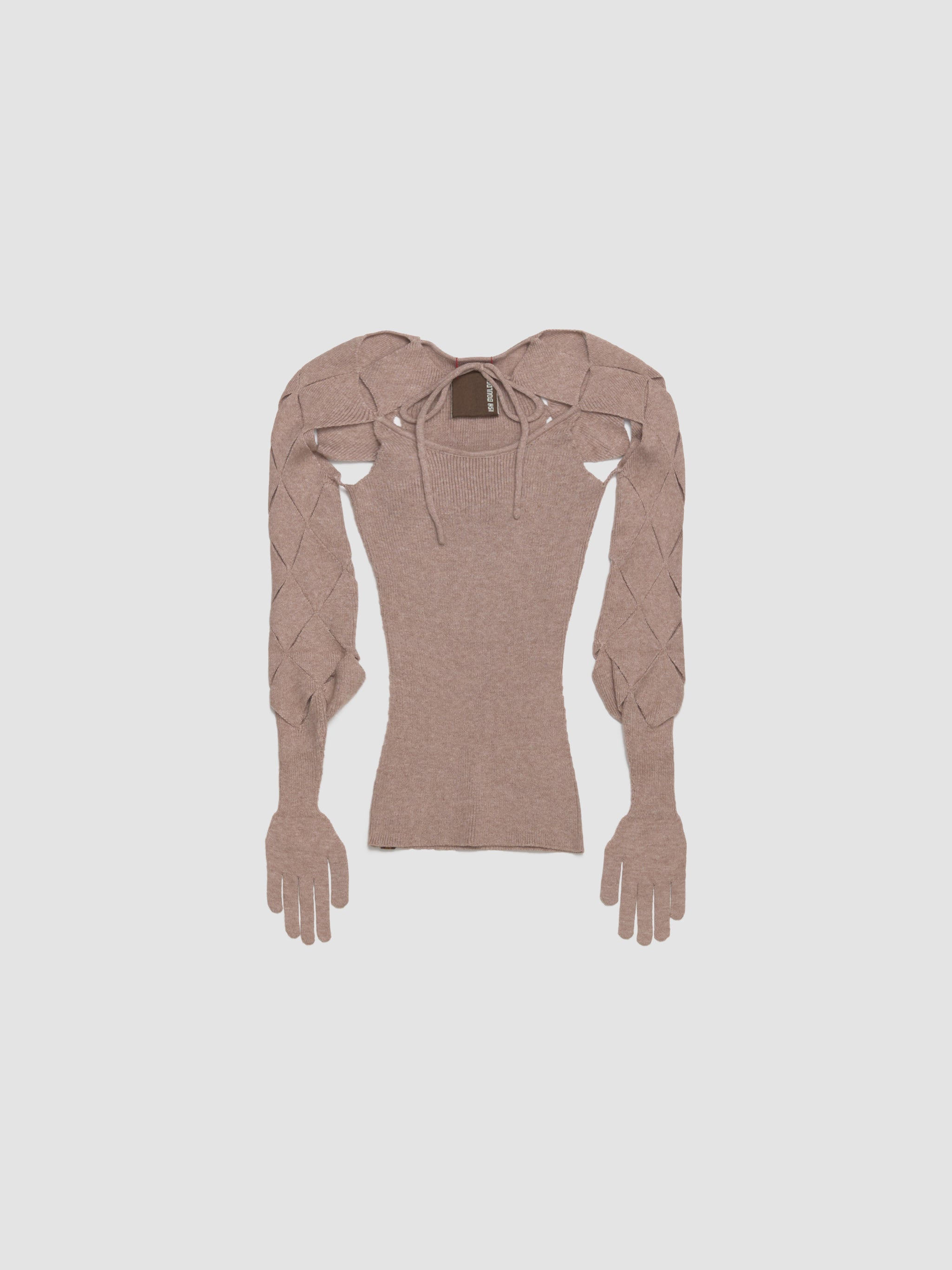 Argyle Sleeve Top in Dustpink