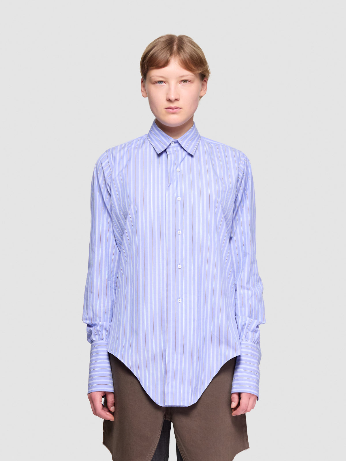 Long Sleeve Shirt in Blue Stripe