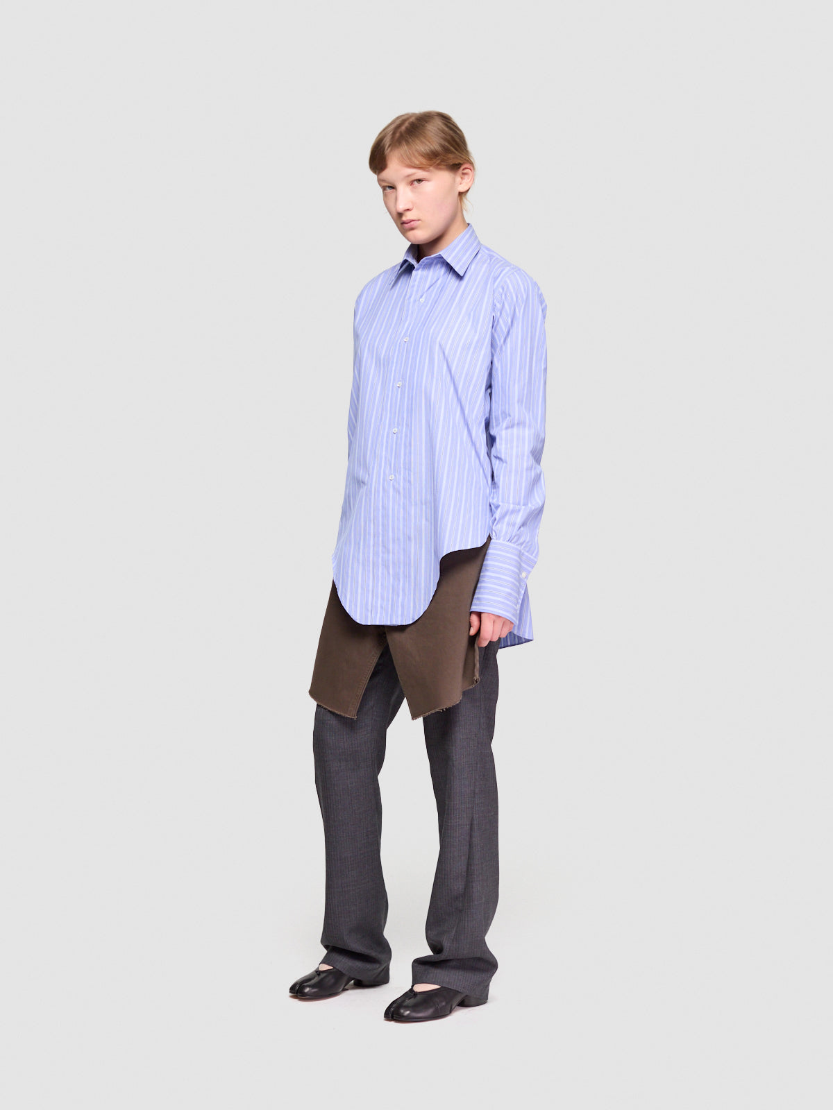 Long Sleeve Shirt in Blue Stripe