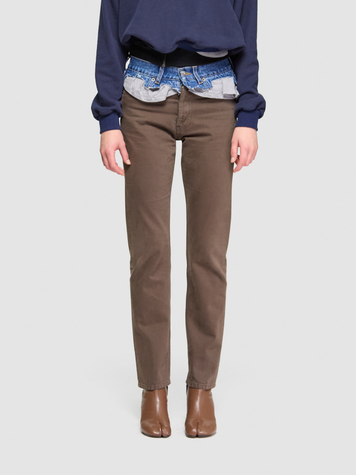 Double Jeans in Brown & Grey