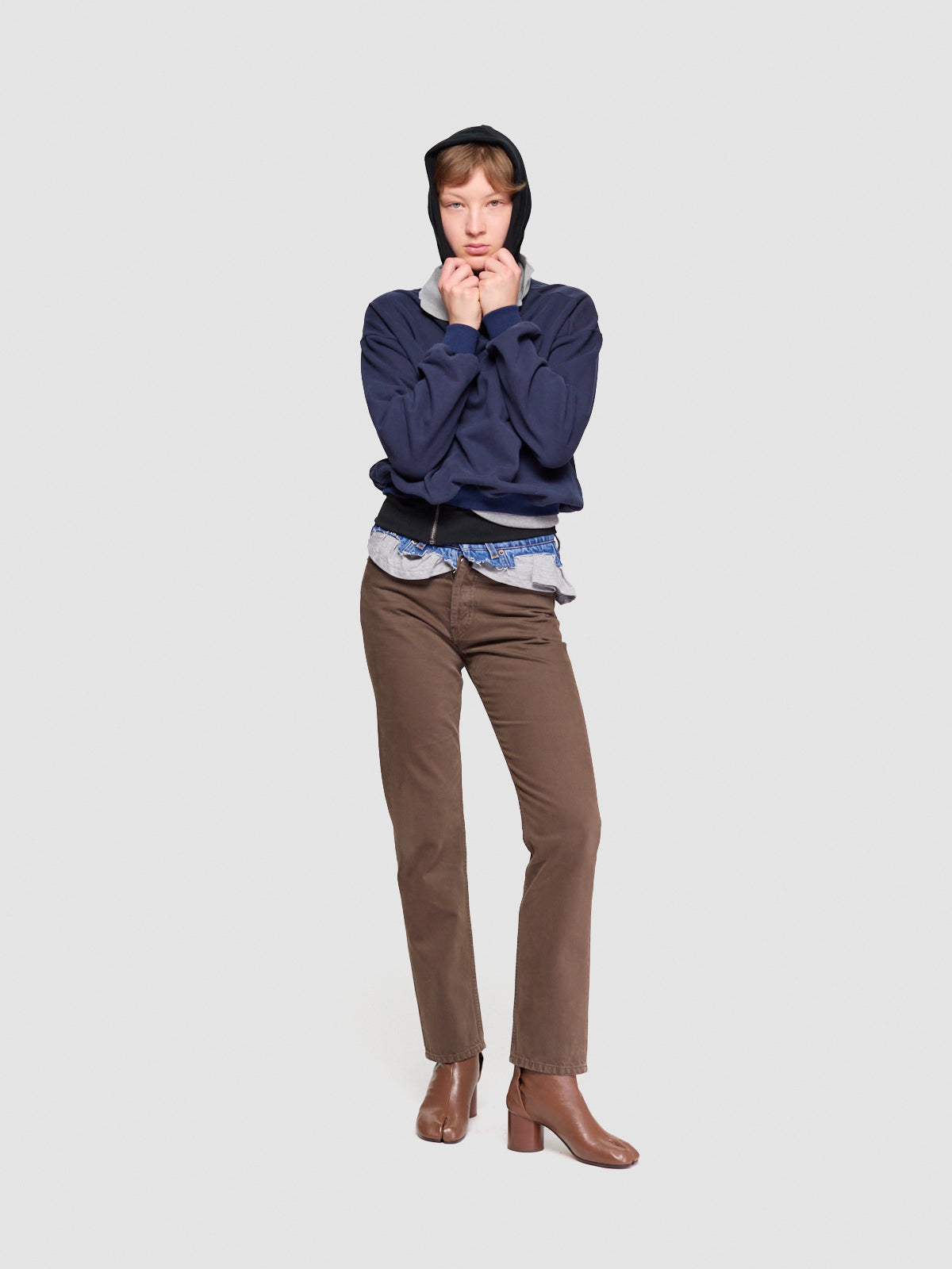 Double Jeans in Brown & Grey