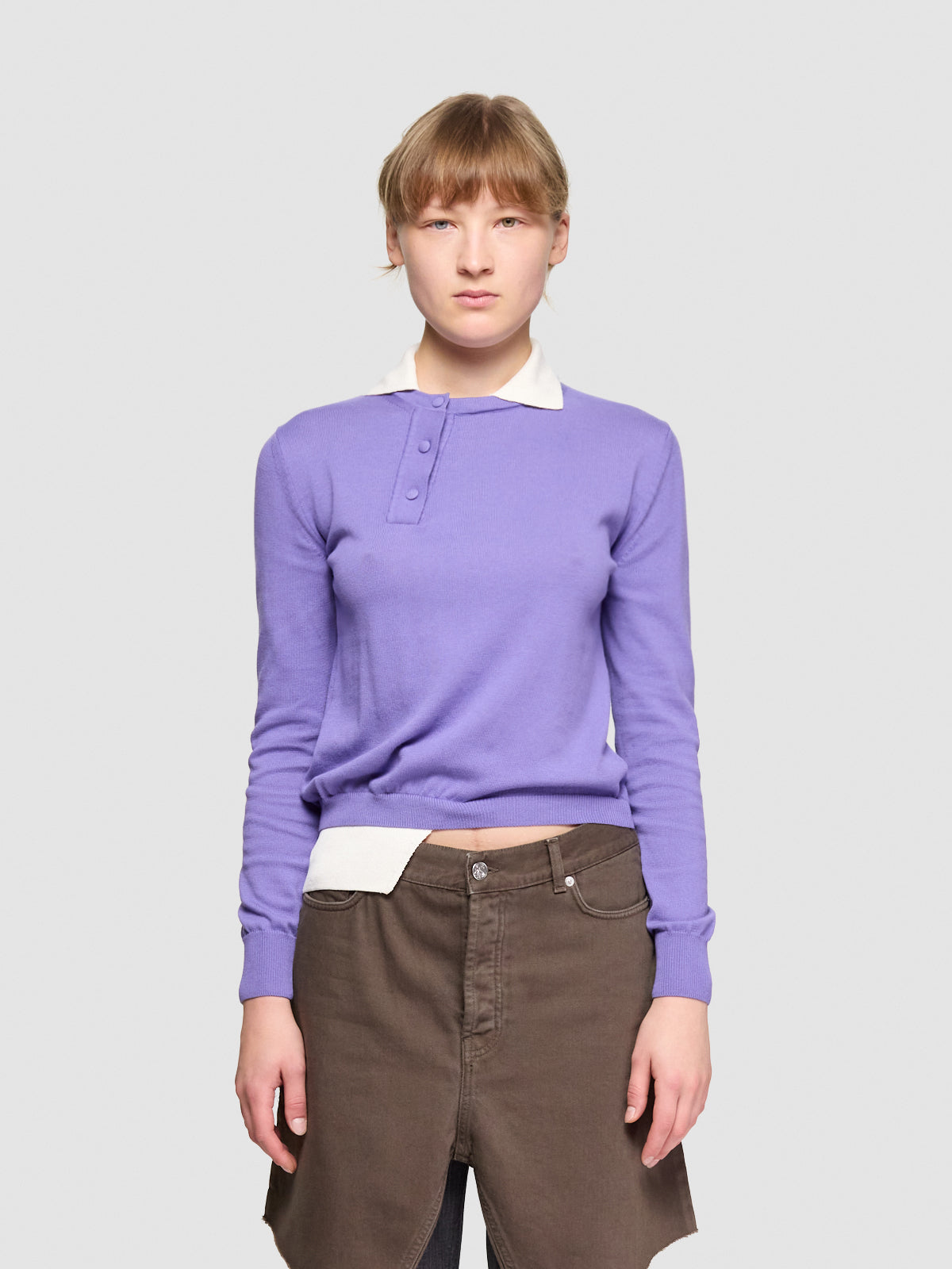 Double Polo in Lavender & White