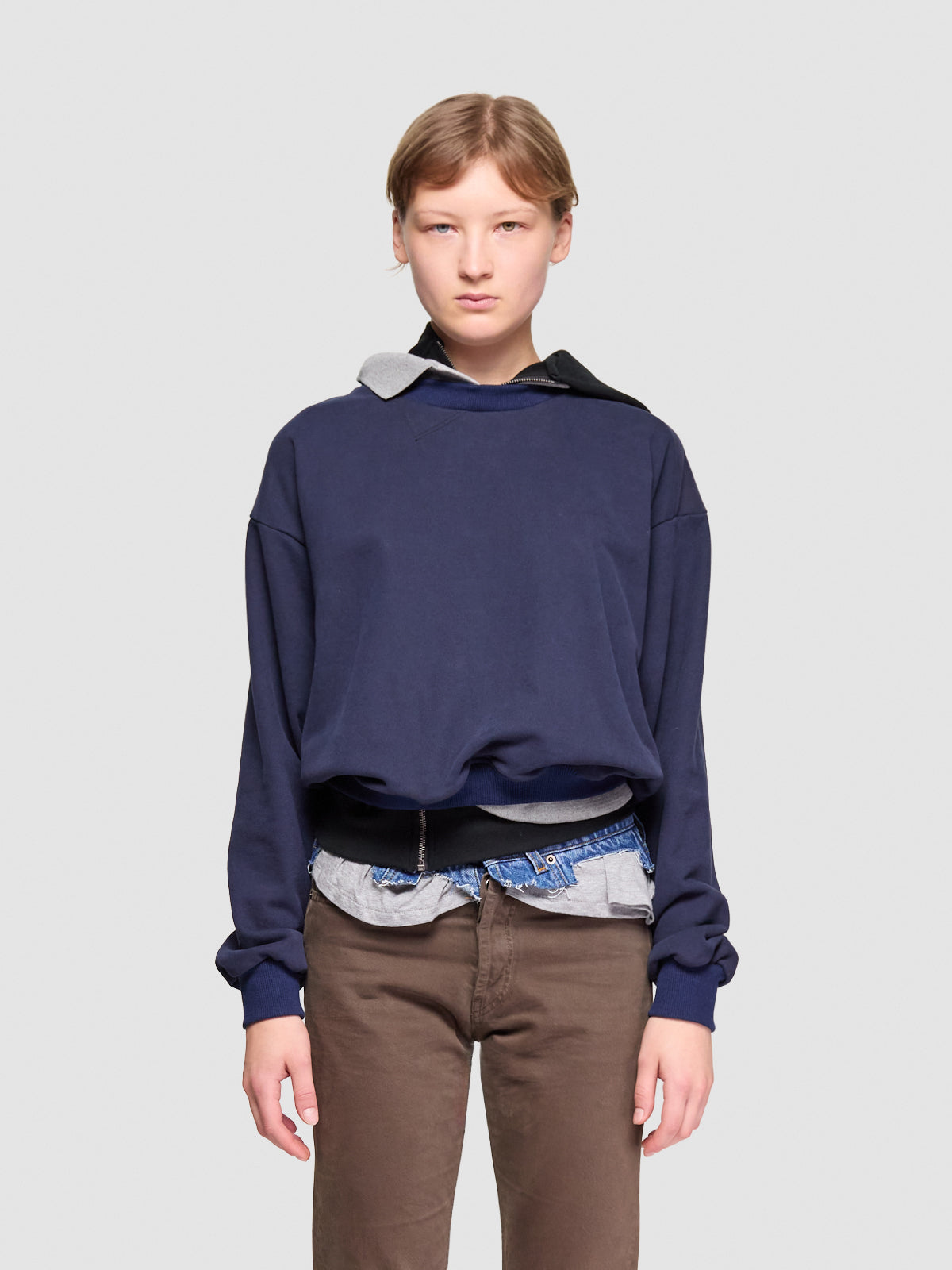Triple Hoodie in Navy & Black