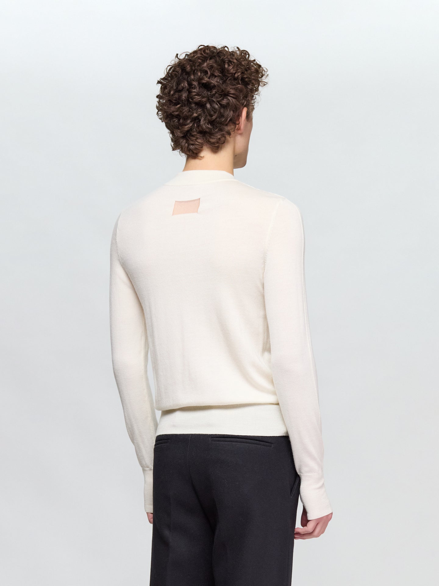 Gradient Stripes Merino Wool Knit in Ivory