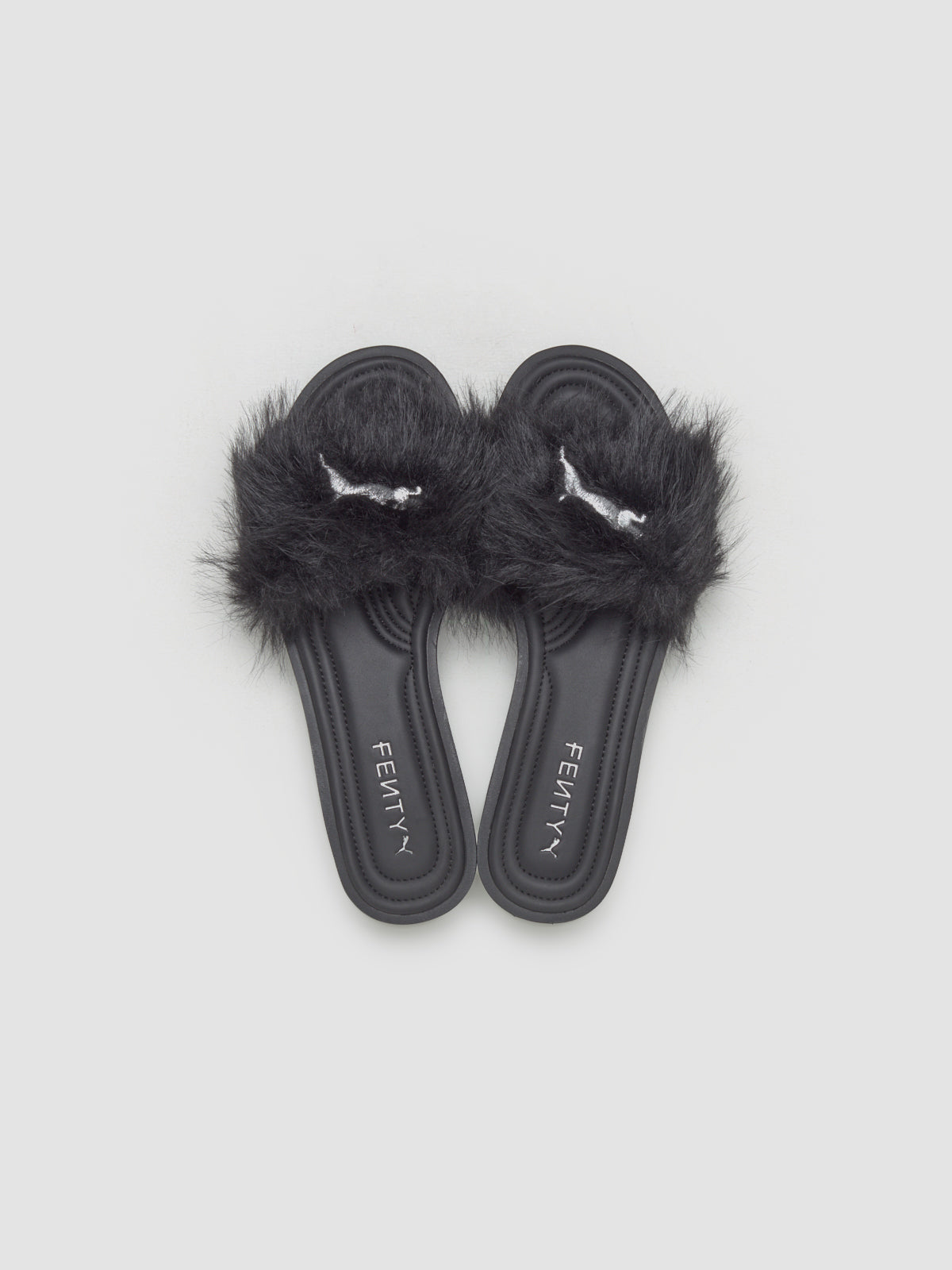 x FENTY WMNS Chic Fur Slide in Black & Silver