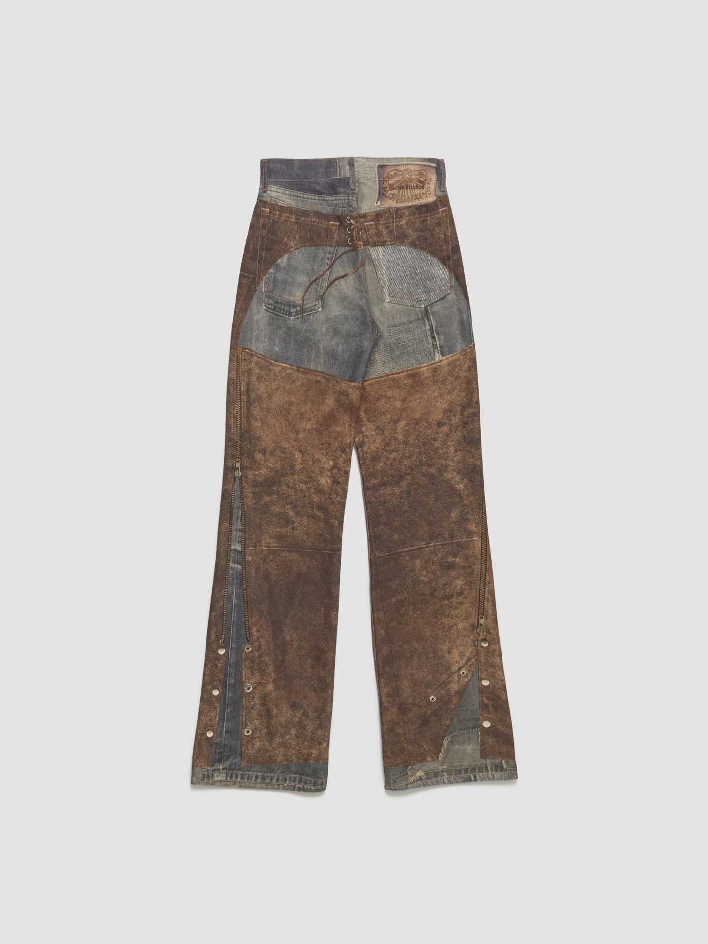Printed Trousers in Blue & Brown