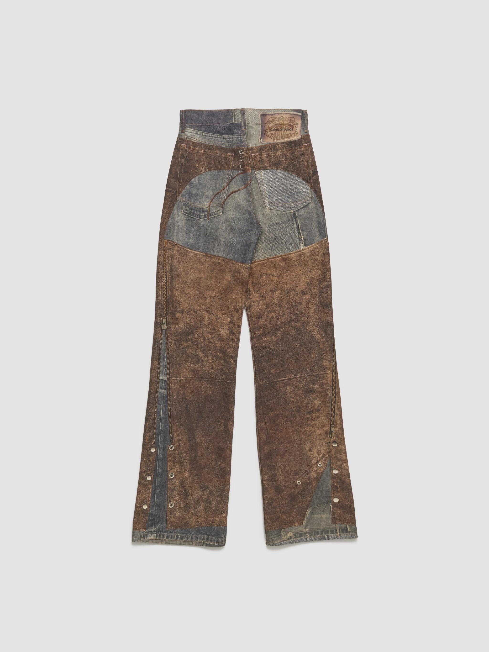 Printed Trousers in Blue & Brown