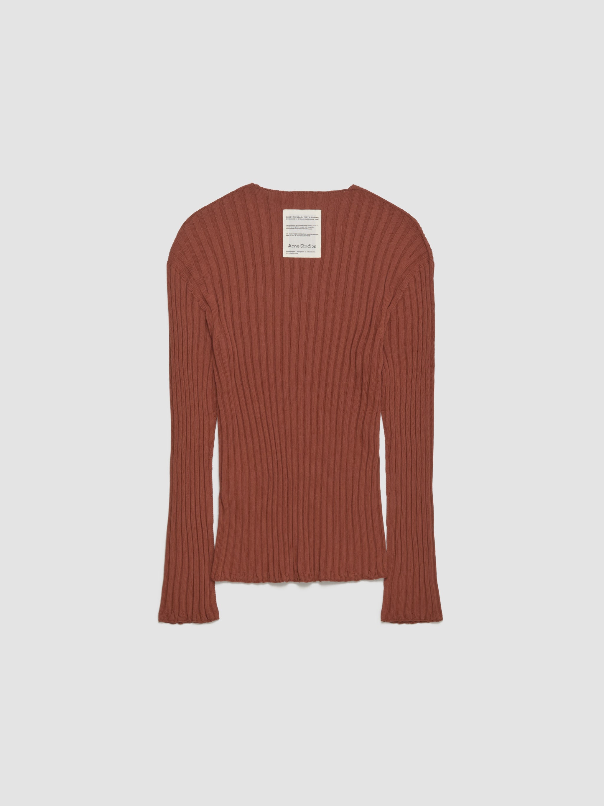 Ribbed Sweater in Terracotta Red