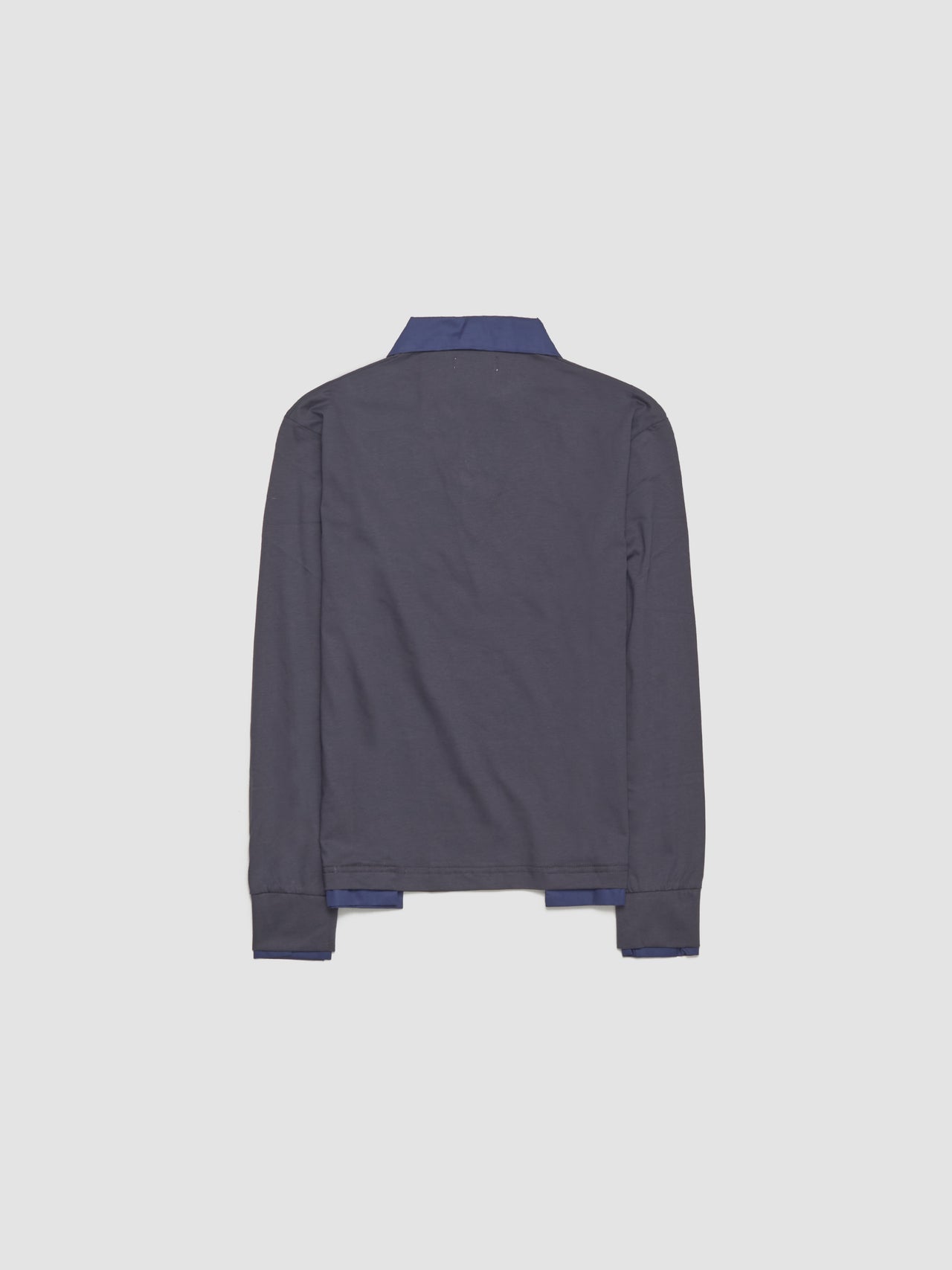 Luis Long Sleeve Polo in Grey & Navy